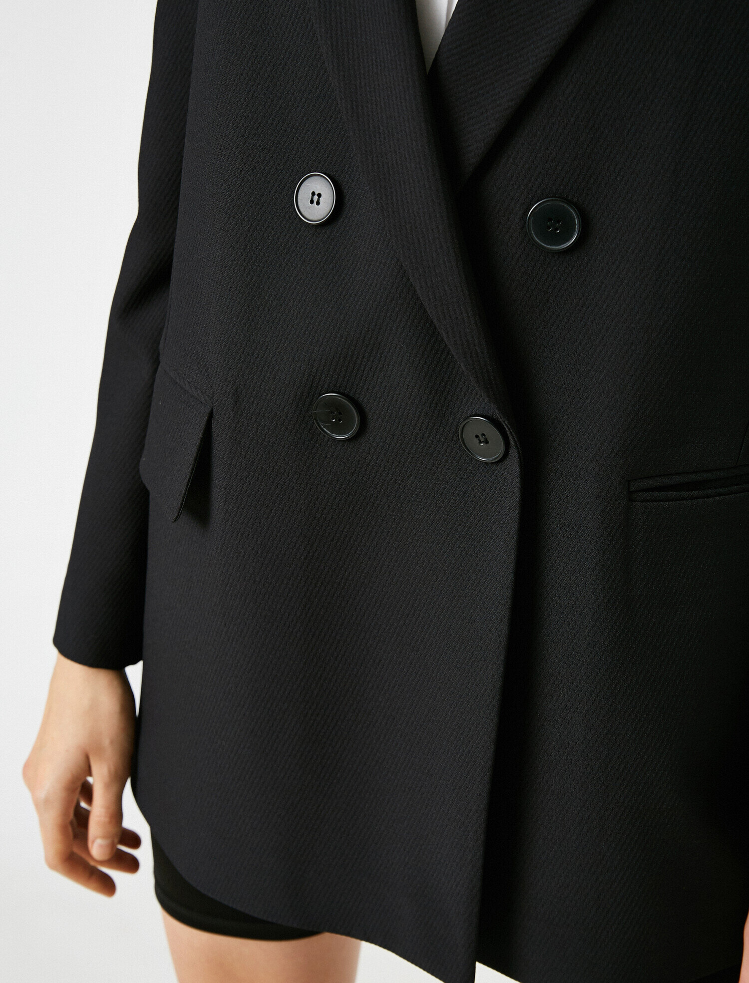   Düğme Detaylı Kruvaze Blazer Ceket