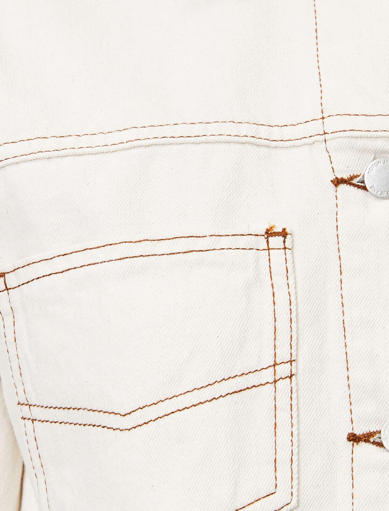 Düğme Detaylı Jean Ceket