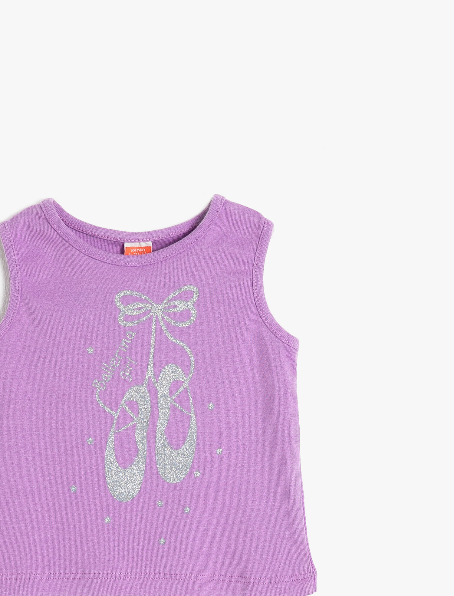  Kız Bebek Bisiklet Yaka Kolsuz Sim Detaylı Tişört