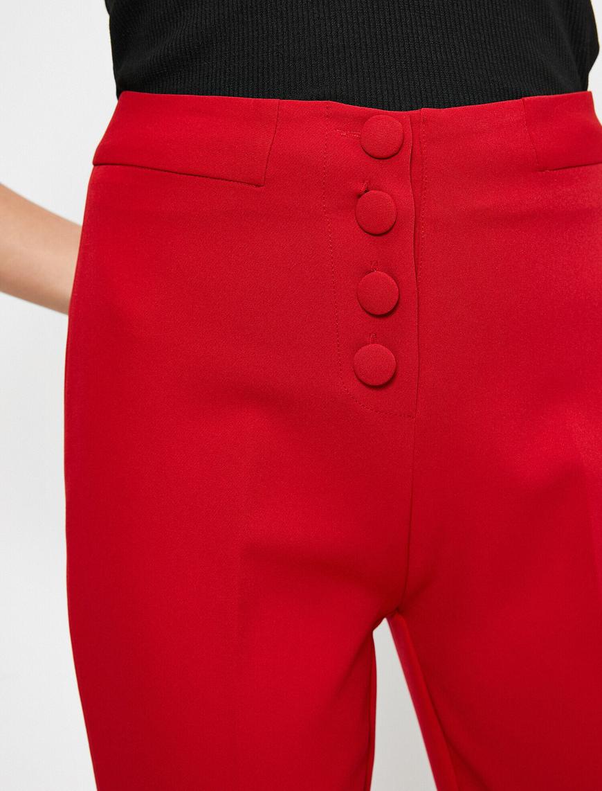   Düğme Detaylı Basic Pantolon