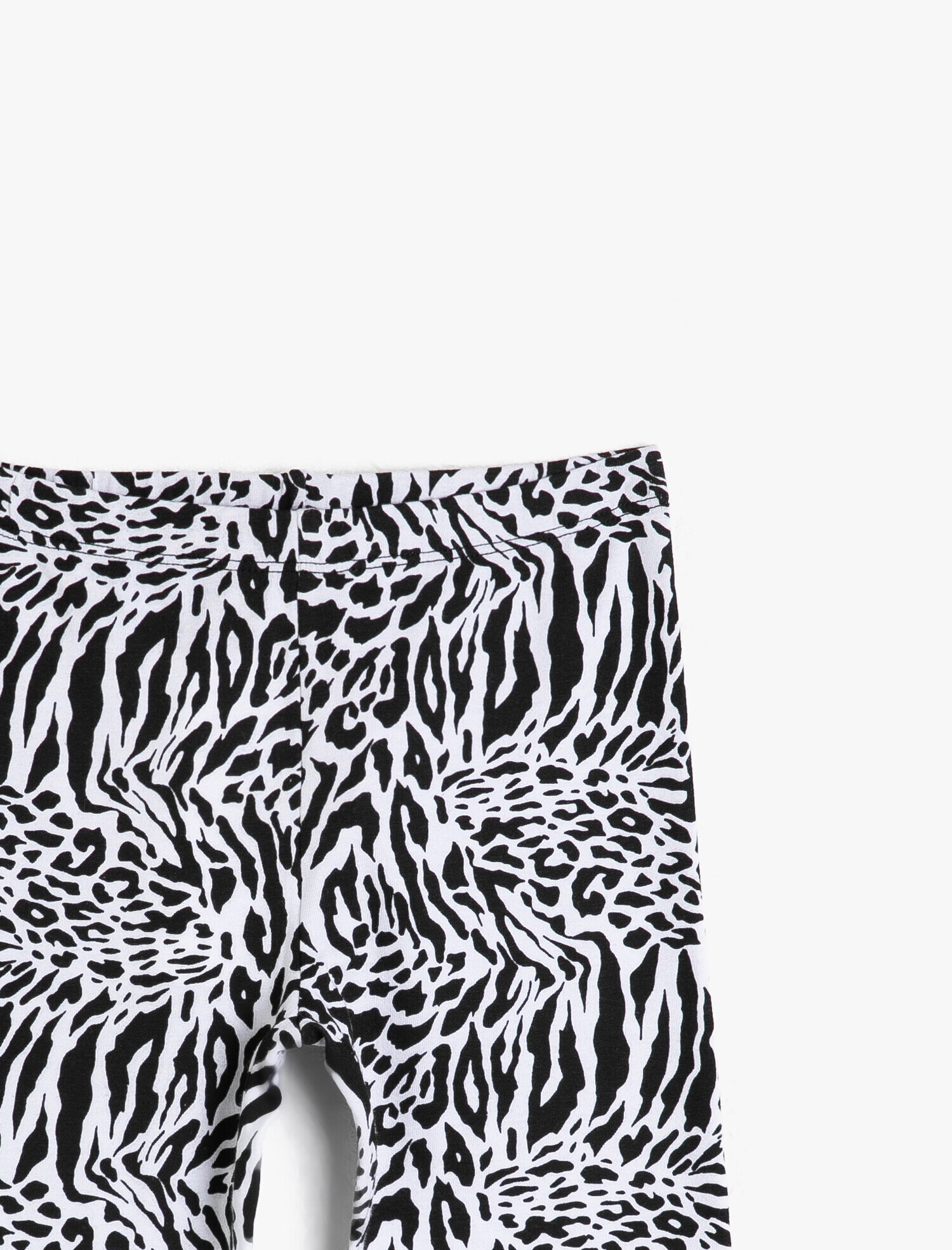  Kız Çocuk Zebra Desenli İnce Esnek Kumaştan Normal Bel Uzun Tayt