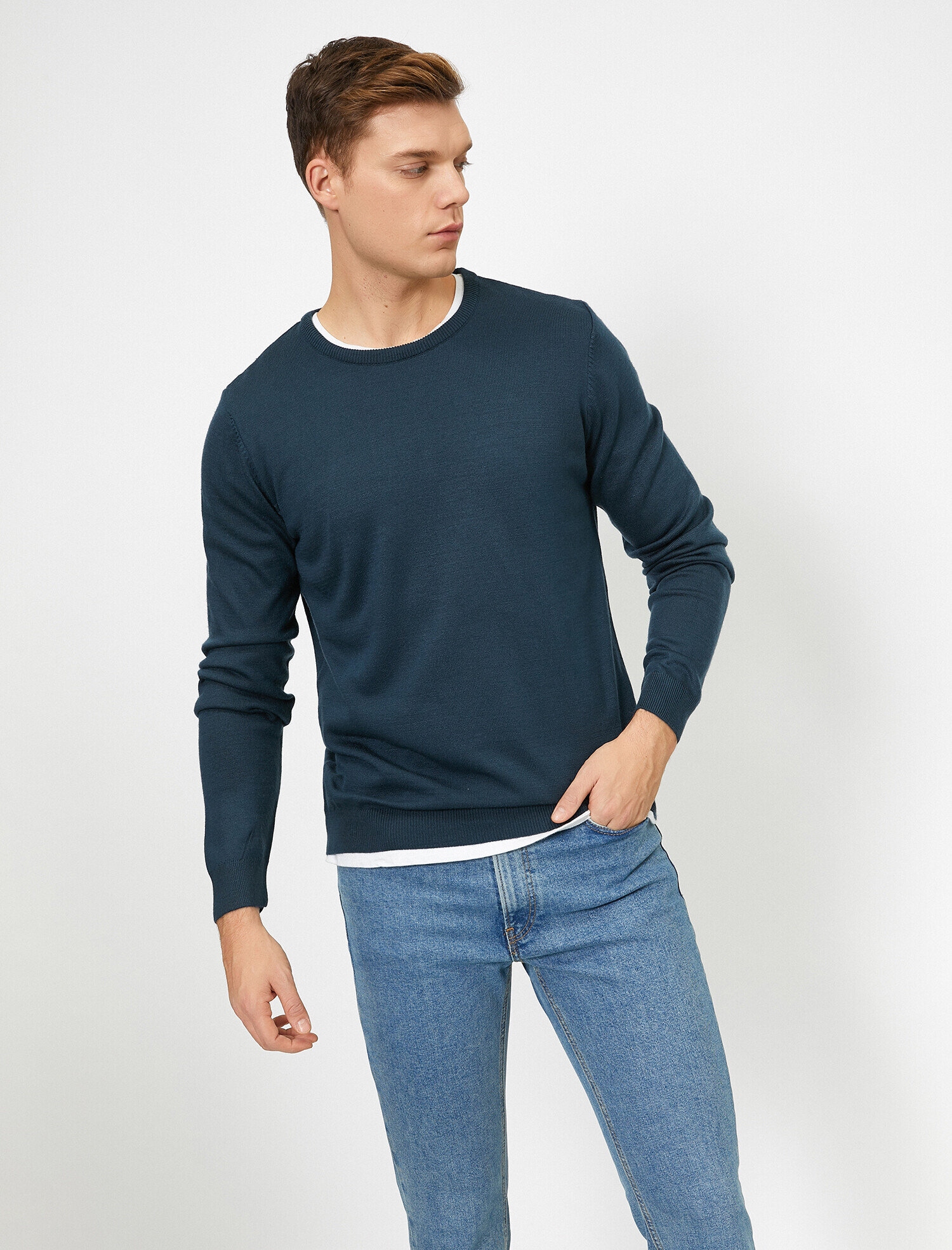   Bisiklet Yaka Triko Kazak