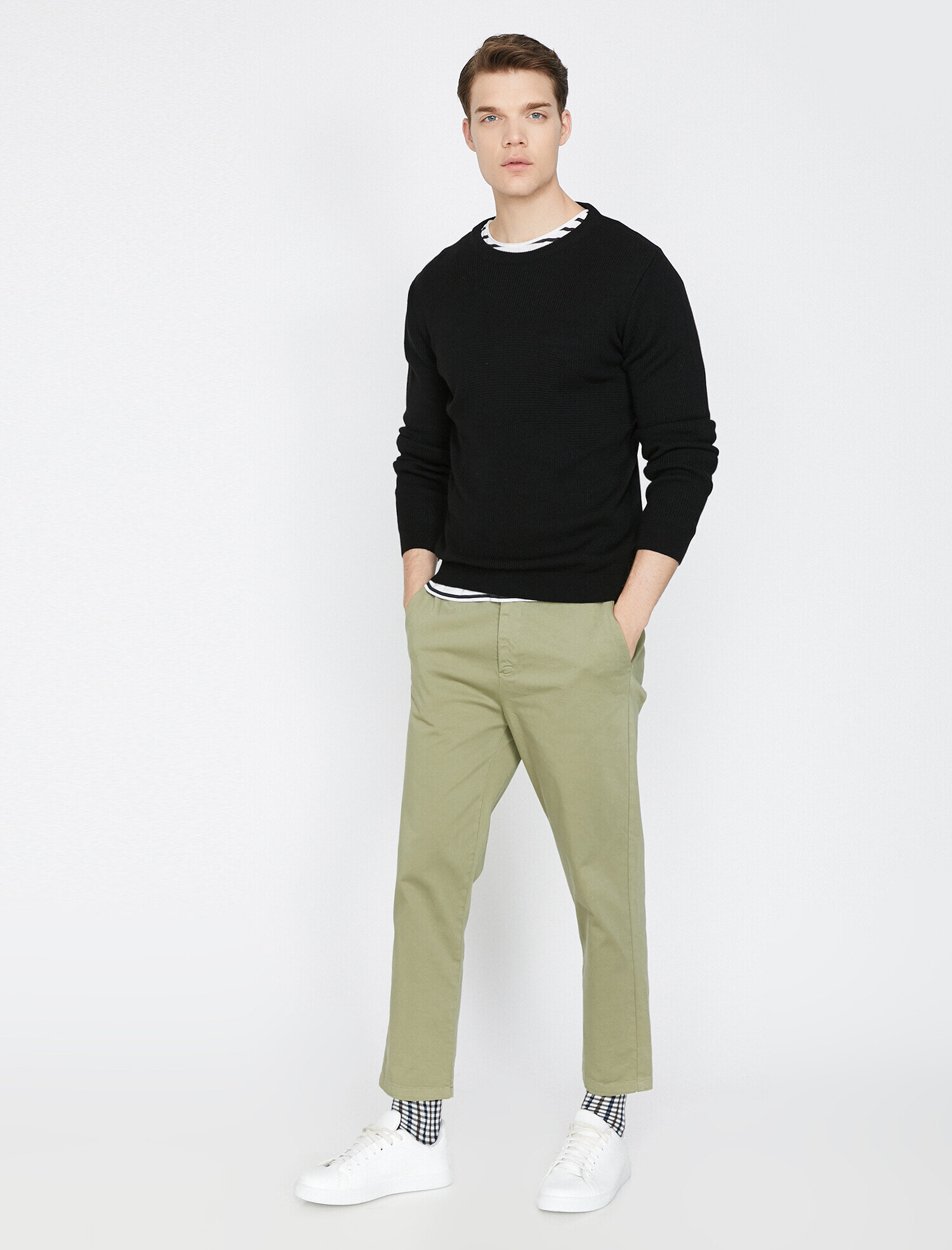   Bisiklet Yaka Triko Kazak