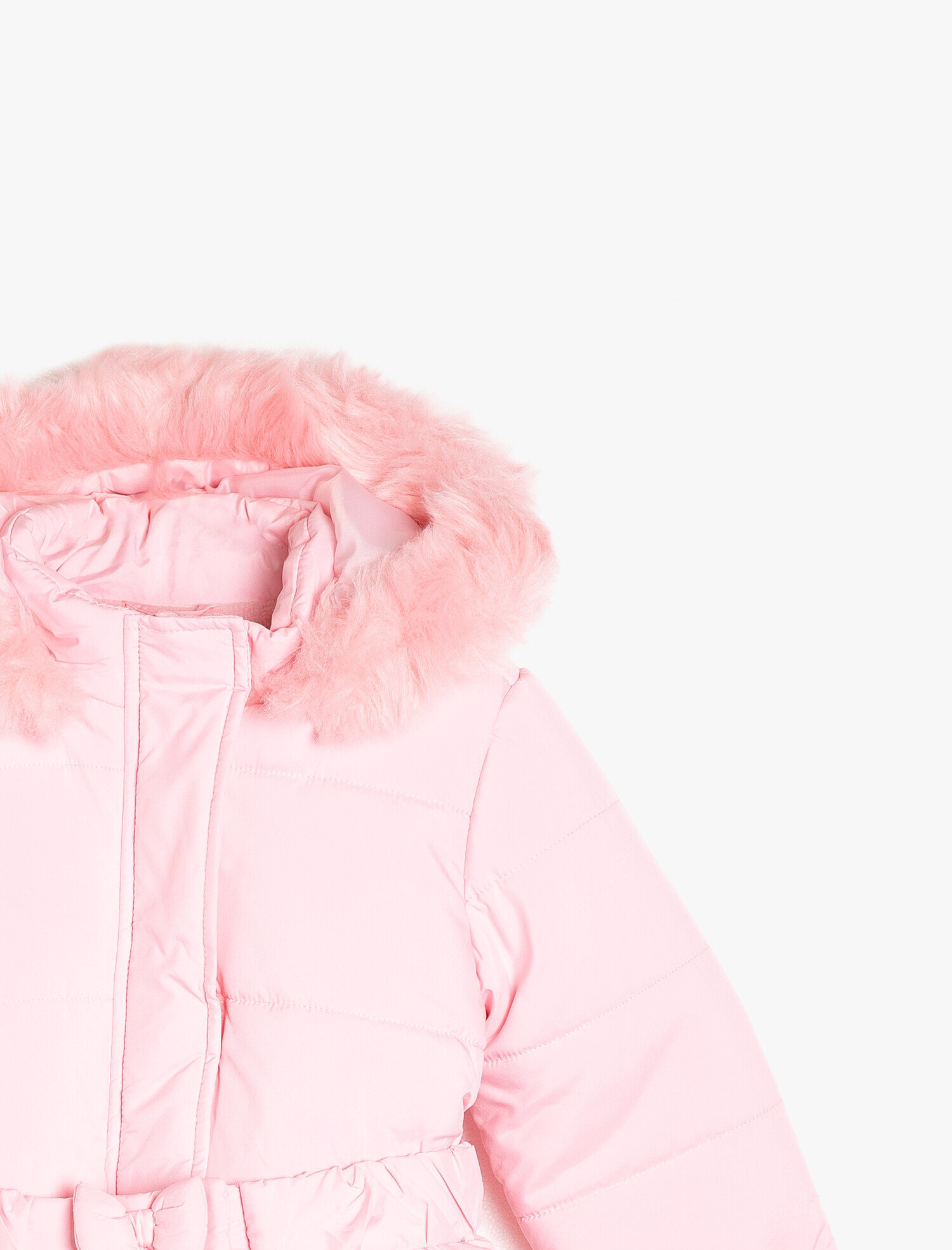  Kız Çocuk Kapüşonlu Kaban