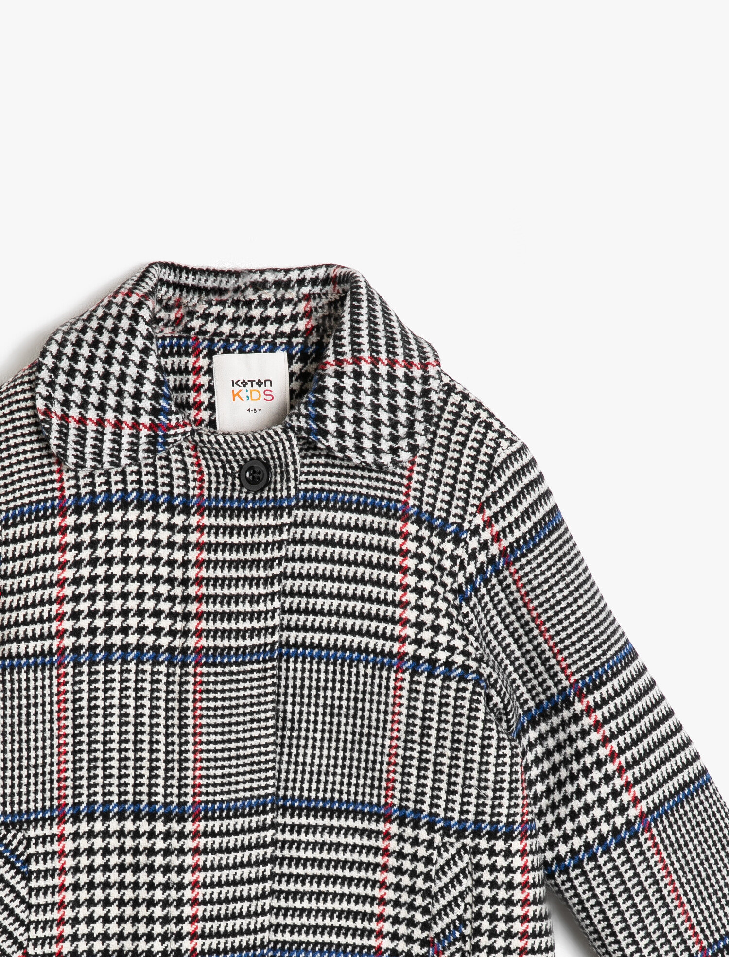  Kız Çocuk Kareli Kaban