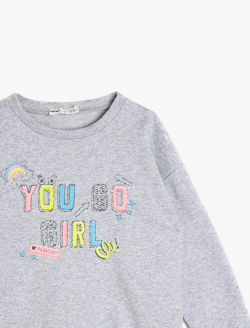  Kız Çocuk Yazılı Baskılı Sweatshirt