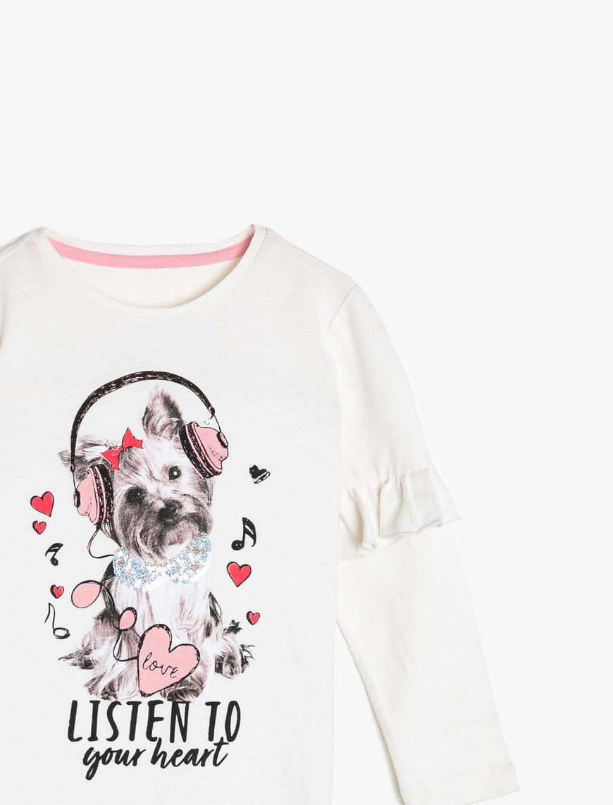  Kız Çocuk Koton Kids Love Basıkılı Tişört