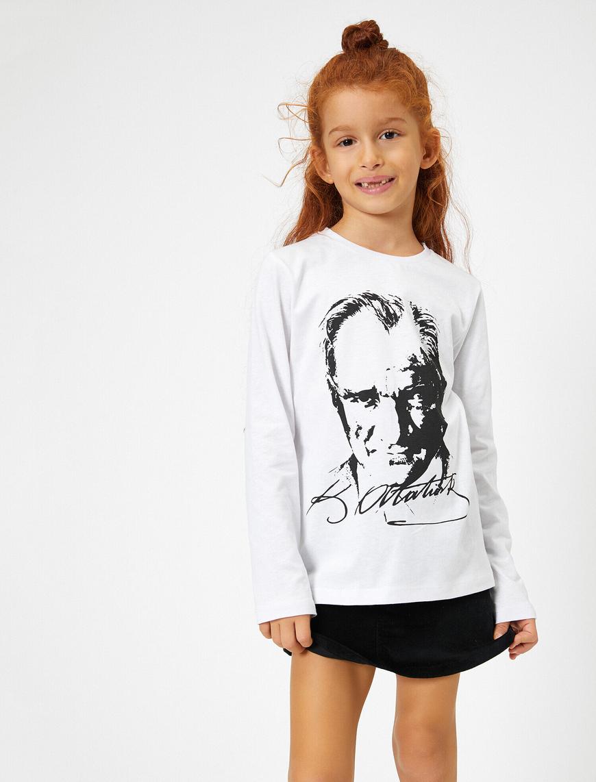  Kız Çocuk Atatürk Baskılı Tişört