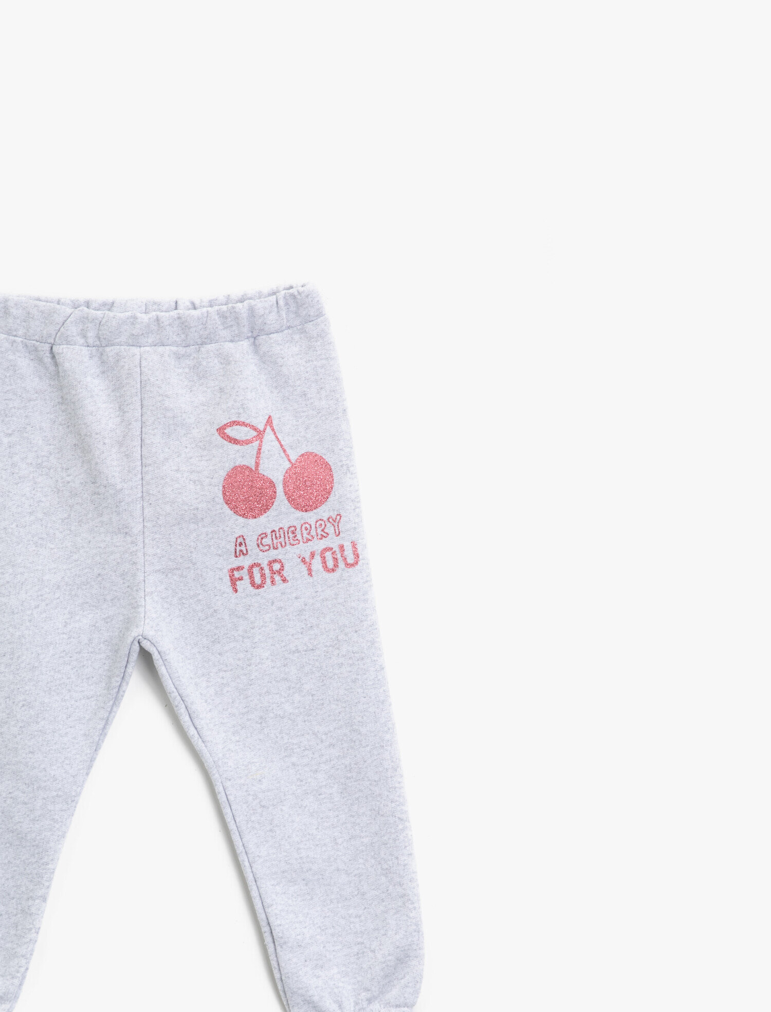  Kız Bebek Simli Baskılı Pamuklu Eşofman Altı