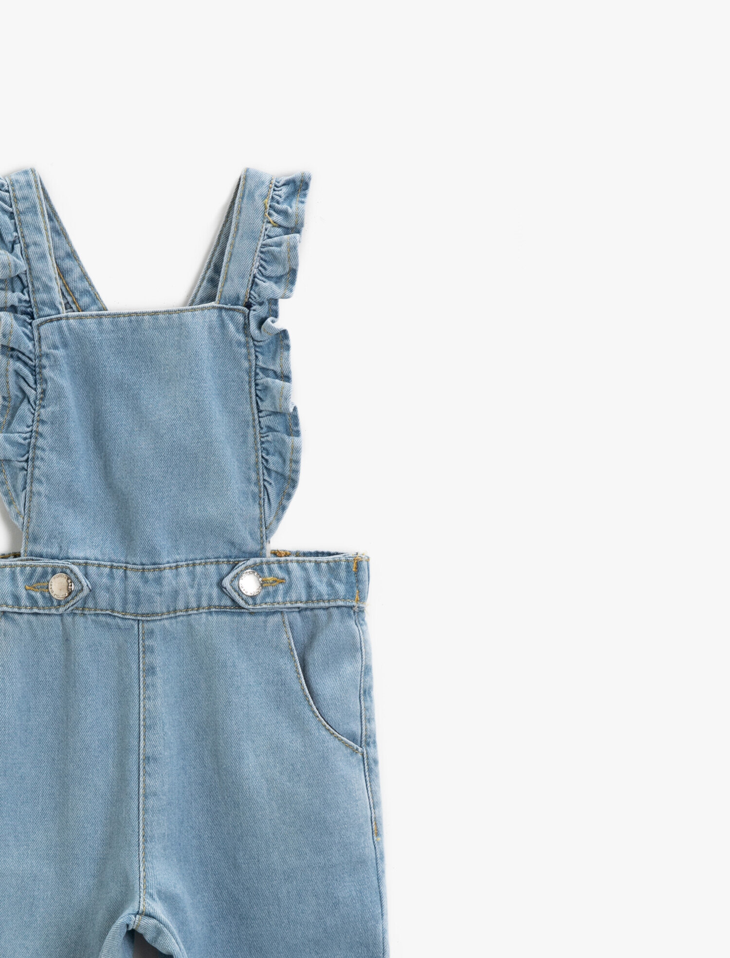  Kız Bebek Fırfır Detaylı Jean Tulum