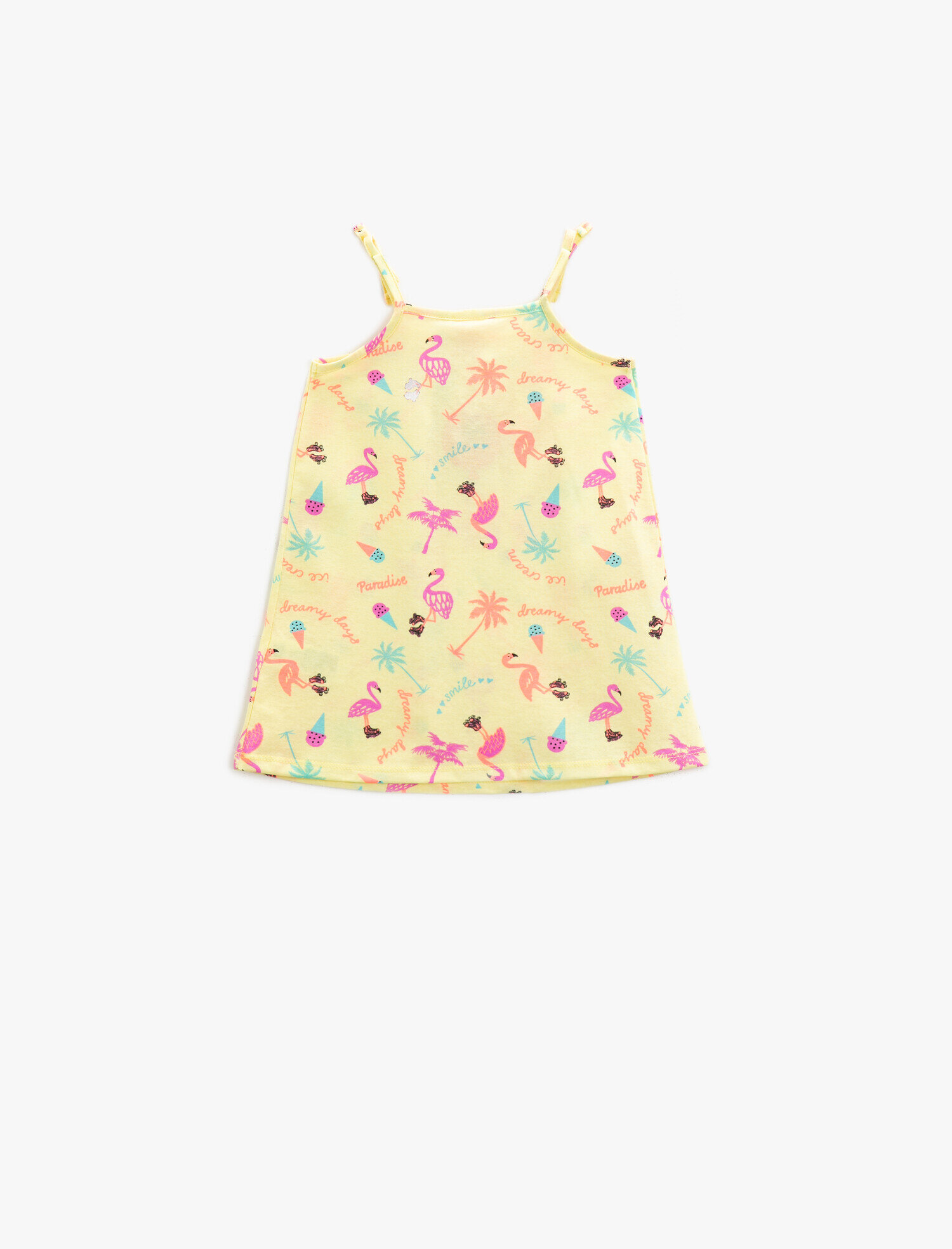  Kız Bebek Baskılı Elbise Askılı Pamuklu