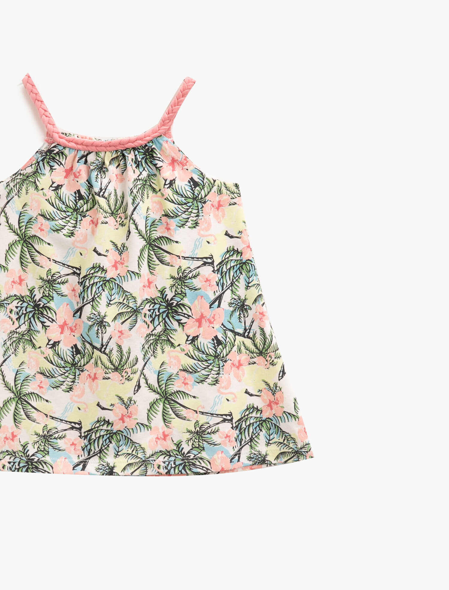  Kız Bebek Baskılı Elbise Askılı Pamuklu