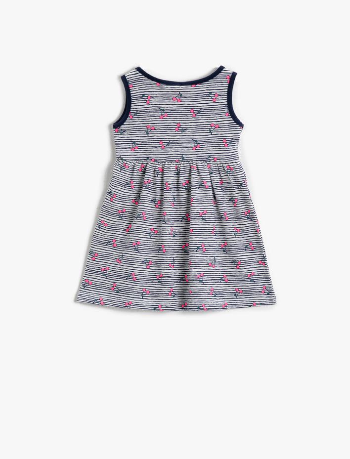 Kız Bebek Desenli Yazlık Elbise Pamuklu