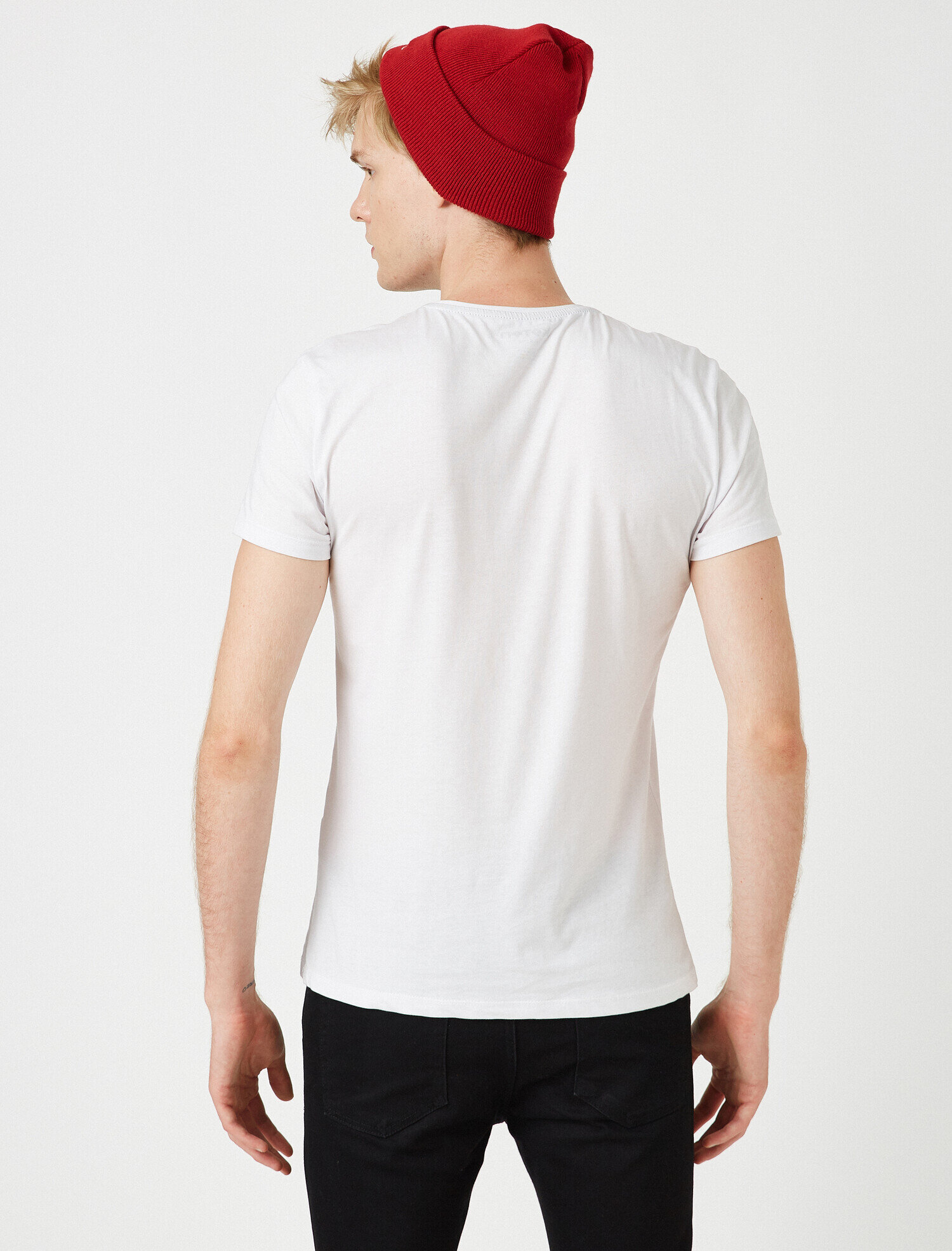   Pamuklu Bisiklet Yaka Kısa Kollu Tişört