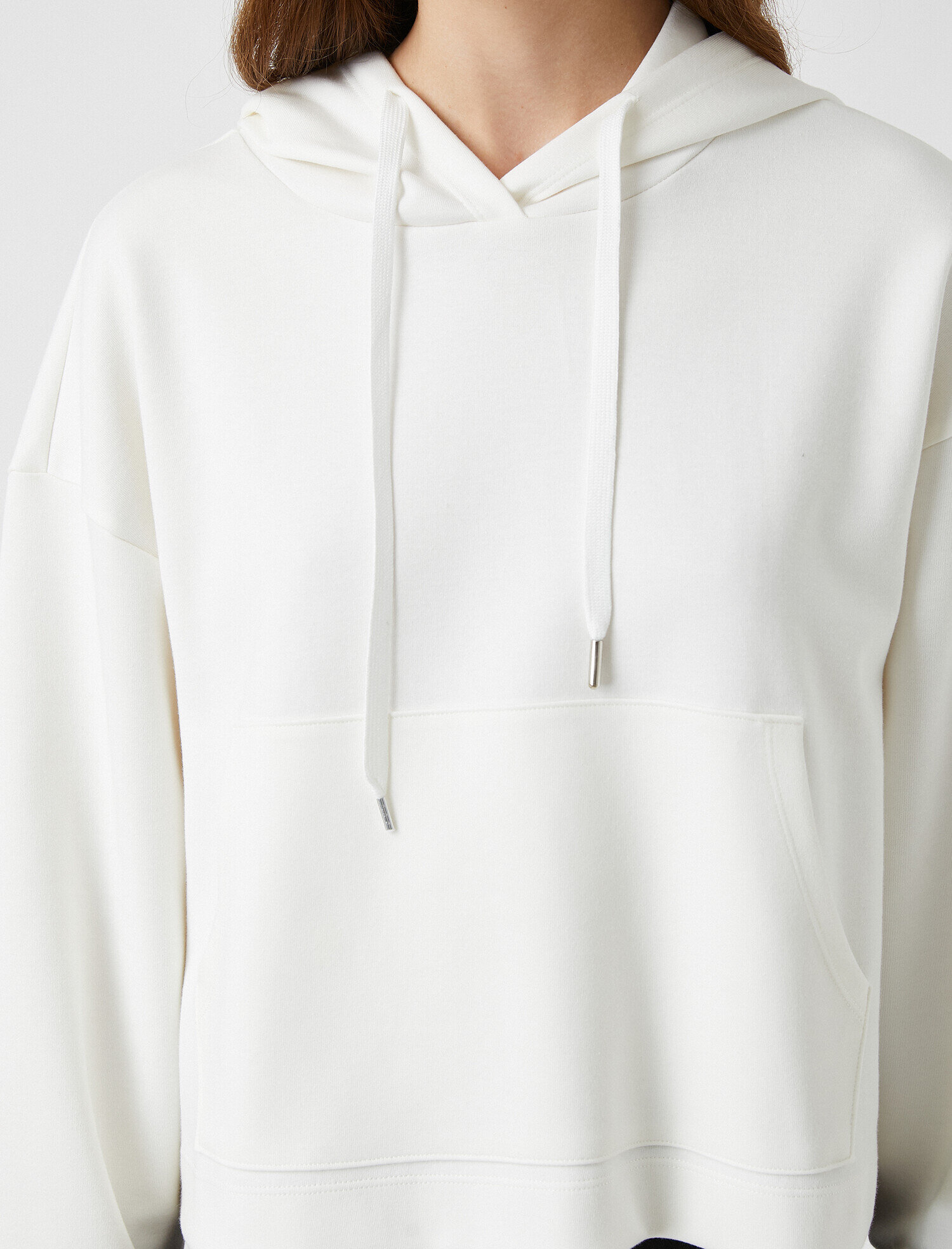 Kapüşonlu Pamuklu Sweatshirt Cepli