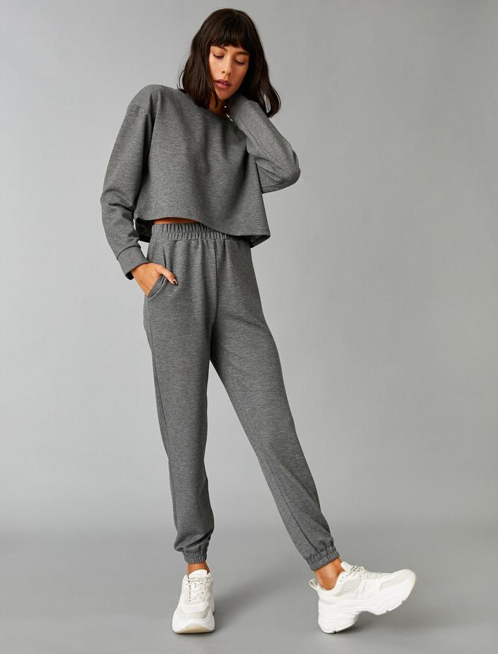  Beli Lastikli Eşofman Altı Jogger