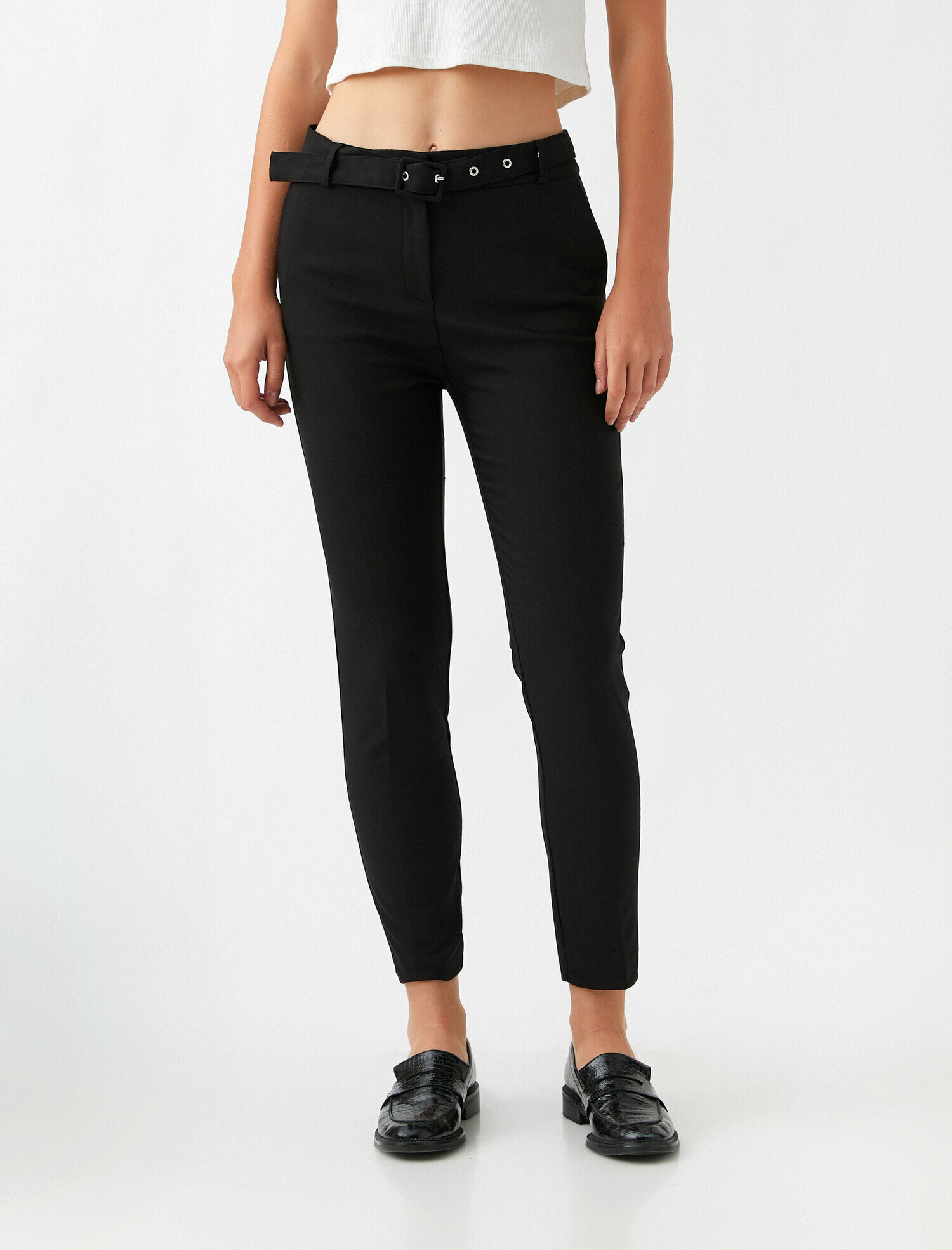   Kemerli Cepli Pantolon