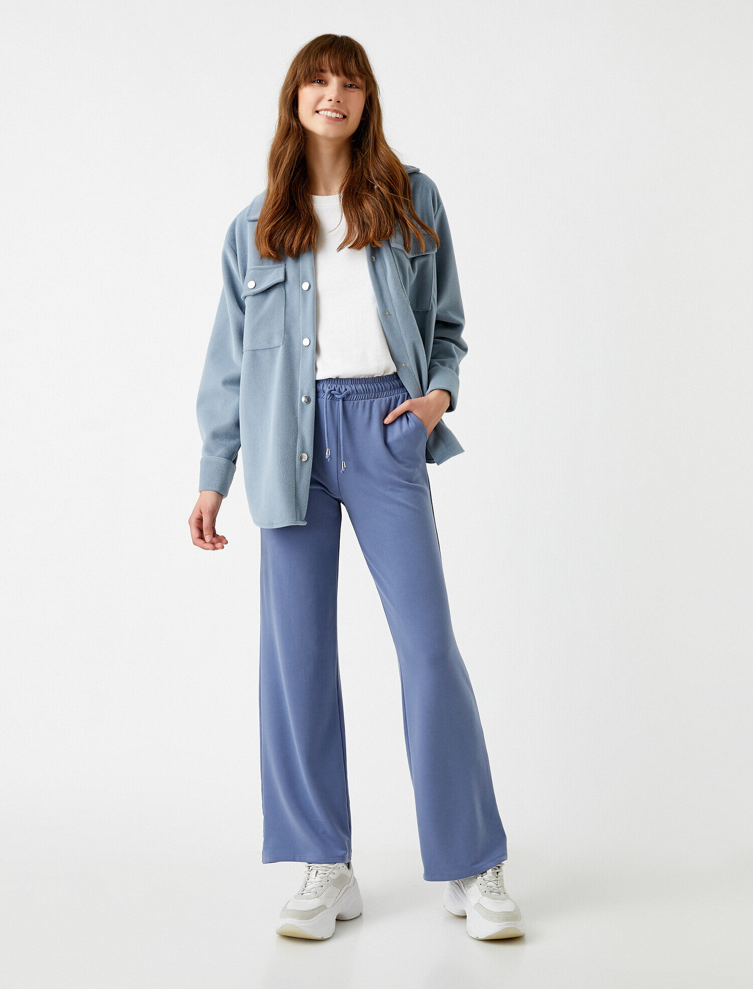   Belden Bağlamalı Geniş Paça Eşofman Altı