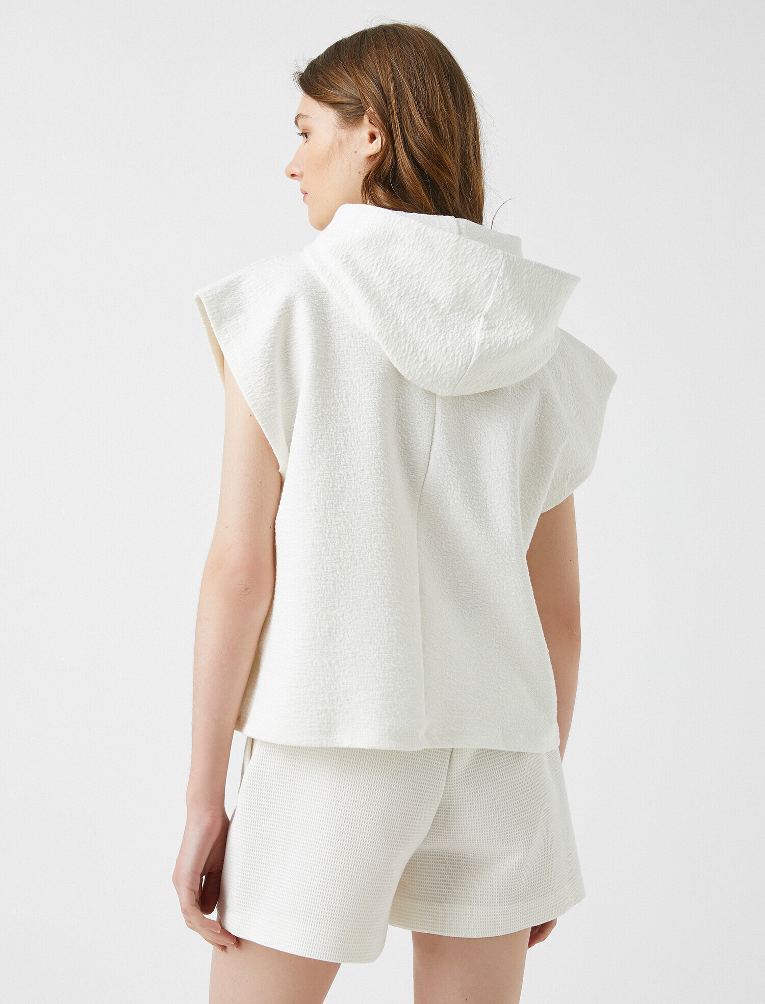   Kapüşonlu Sweatshirt Kolsuz