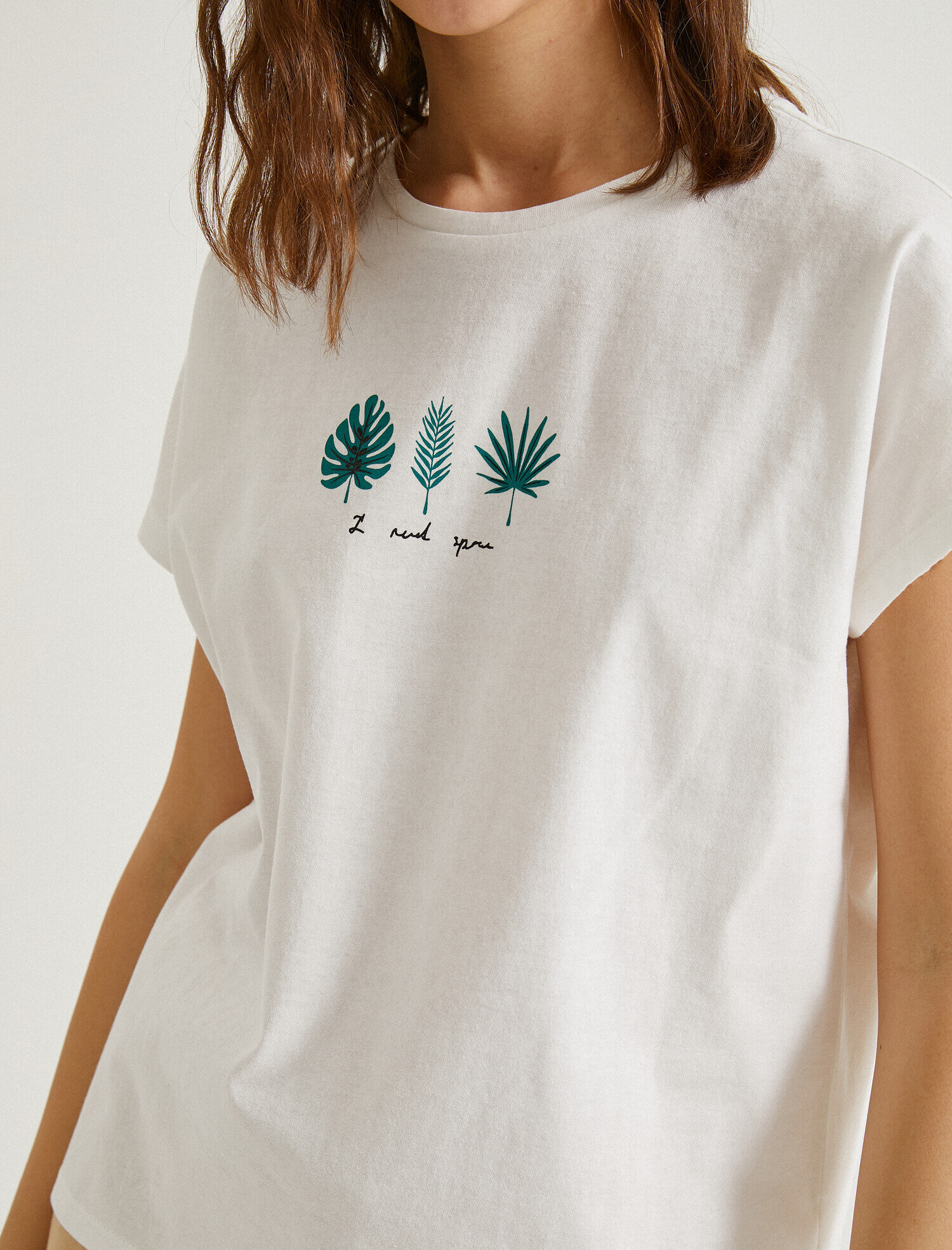   Kısa Kollu Tişört Baskılı Pamuklu