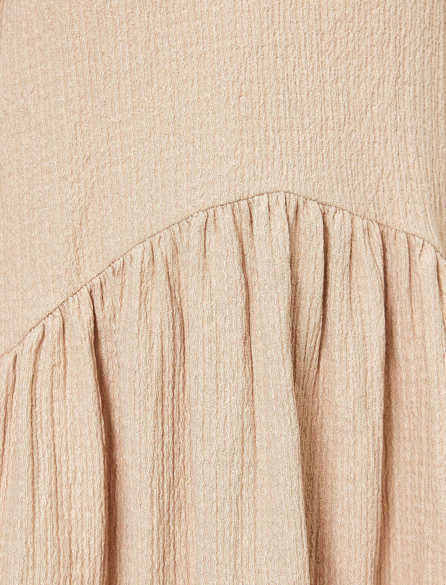   Büzgü Detaylı V Yaka Mini Elbise