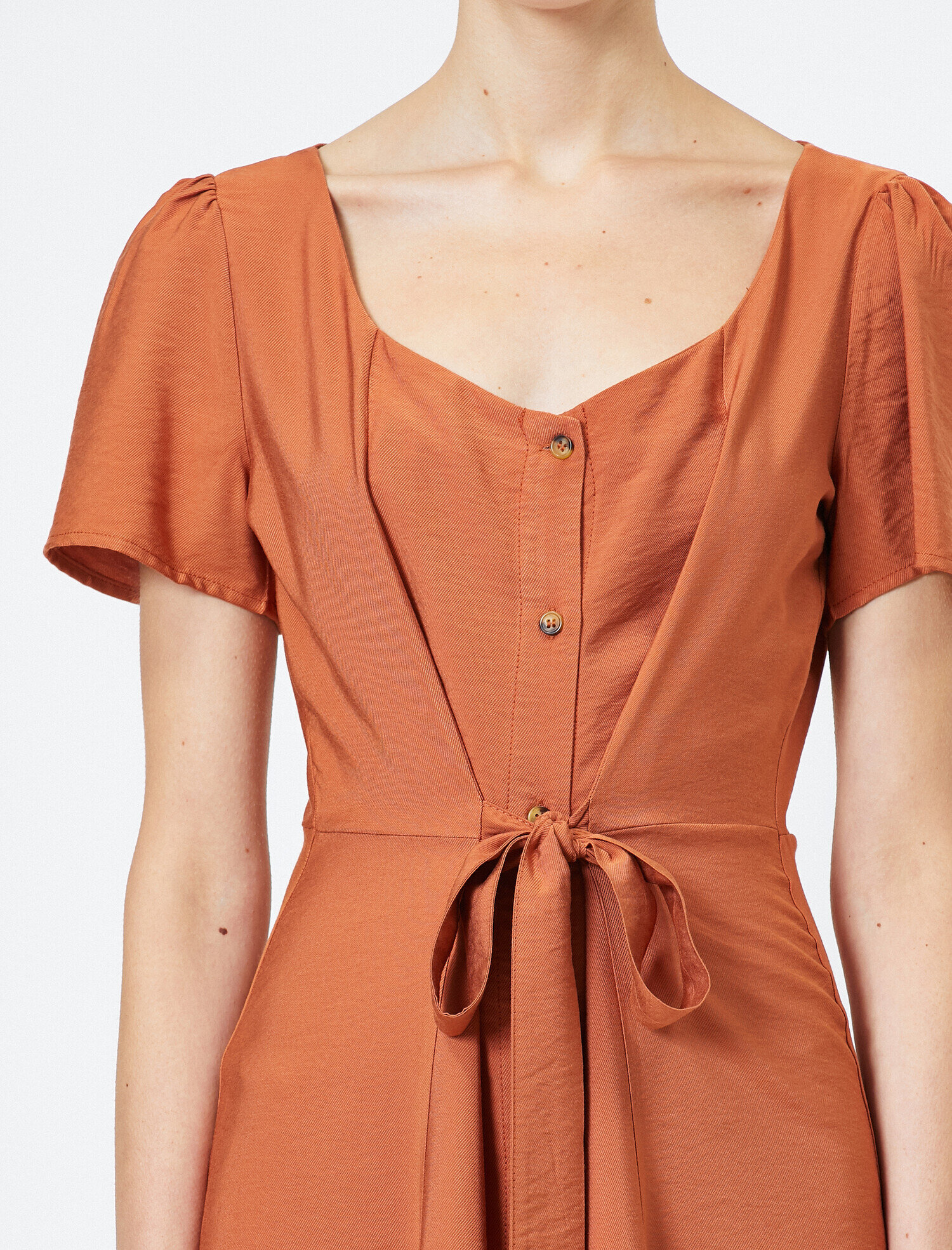   Kuşak Detaylı Mıdı Elbise