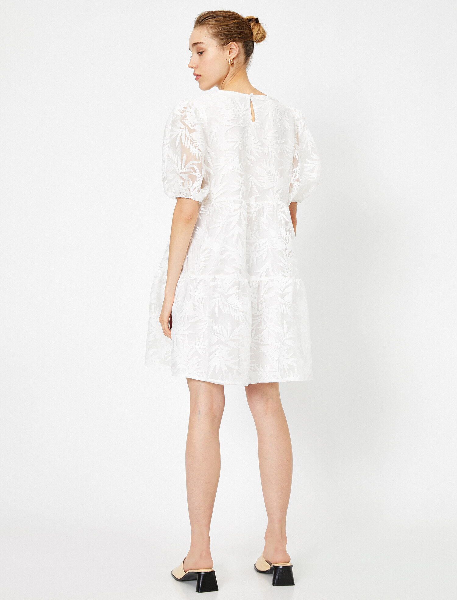   Balon Kollu Midi Elbise