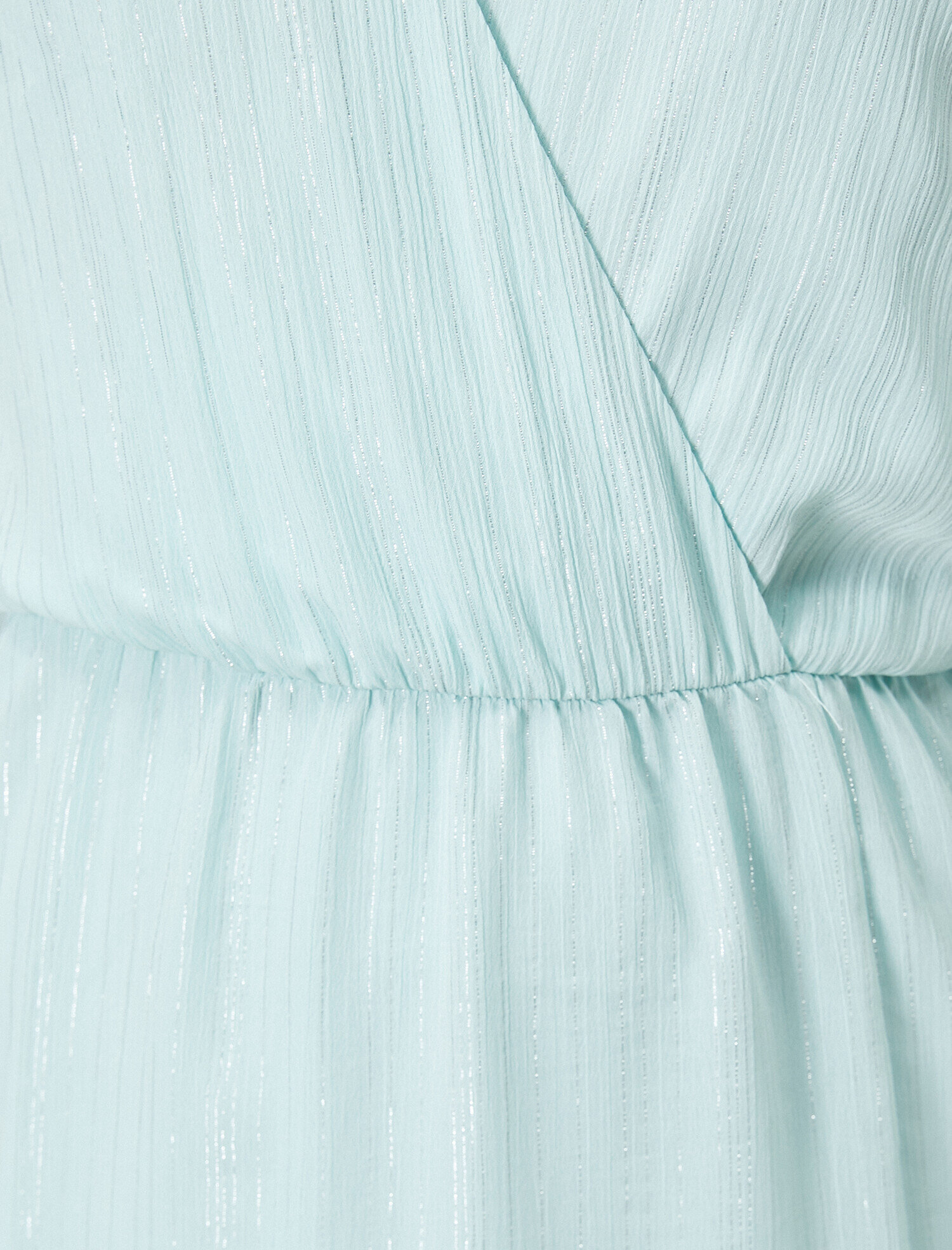   Yırtmaçlı Fırfırlı Elbise Abiye Uzun Kollu