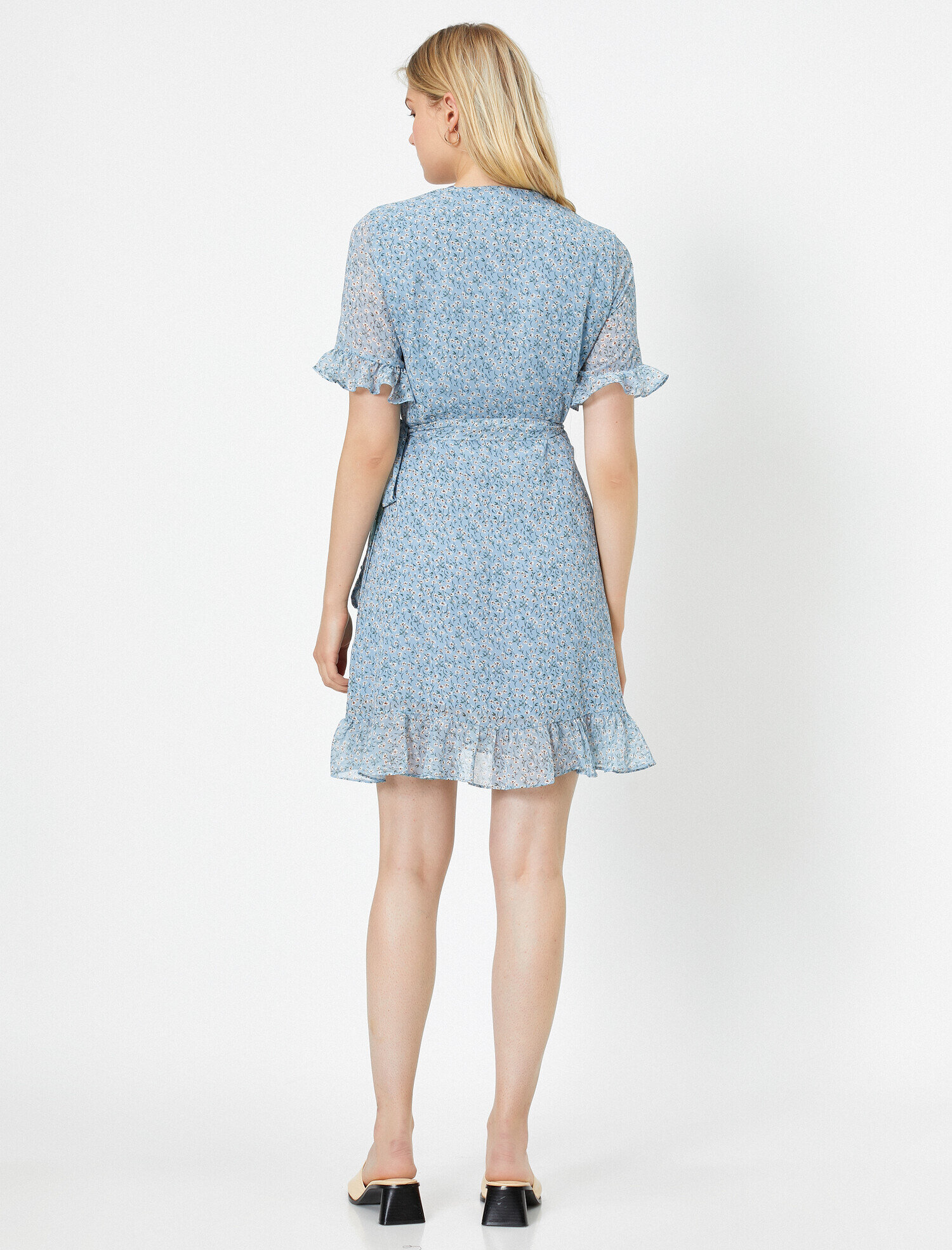   Çiçek Desenli Anvelop Elbise