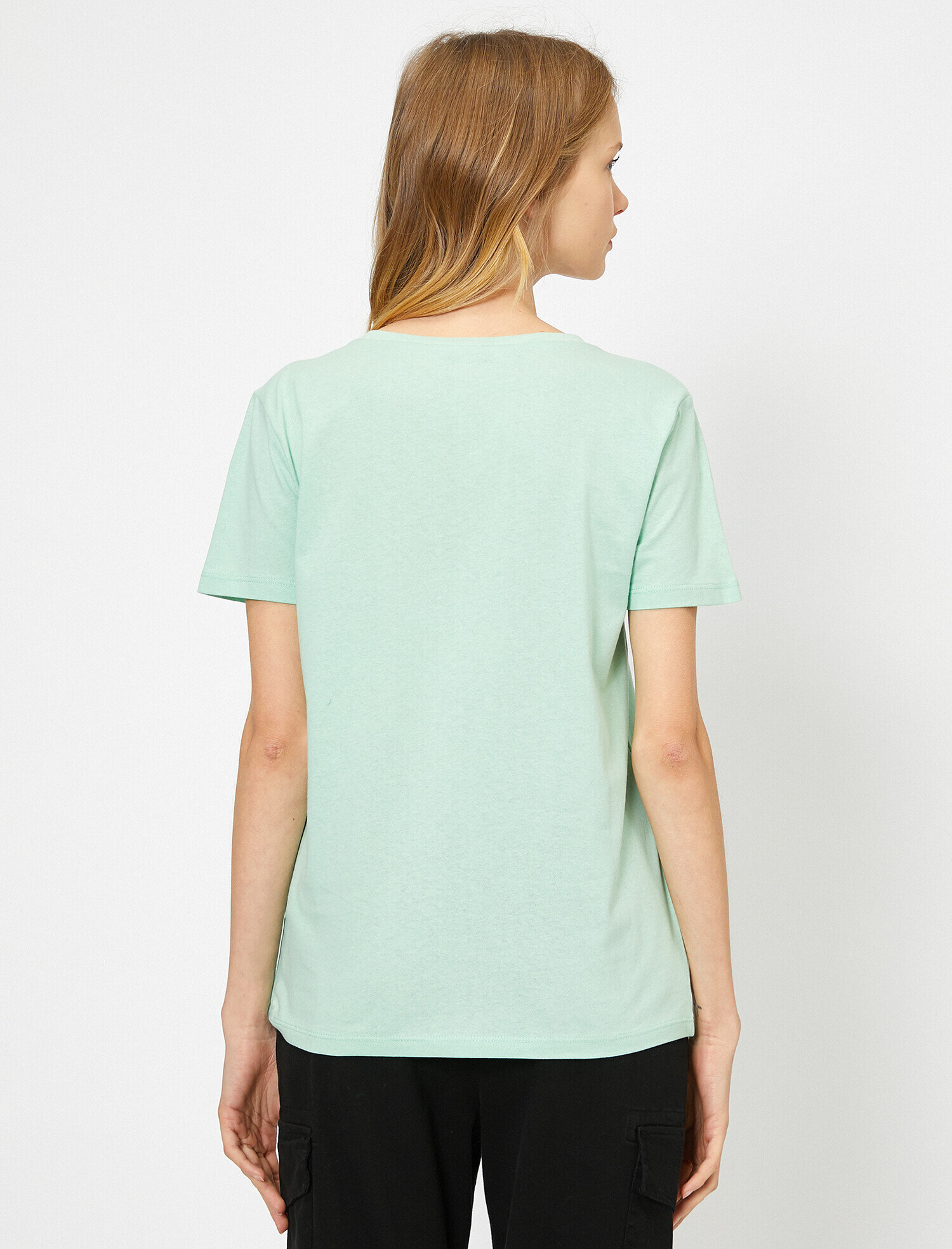   Bisiklet Yaka Baskılı Kısa Kol Tişört