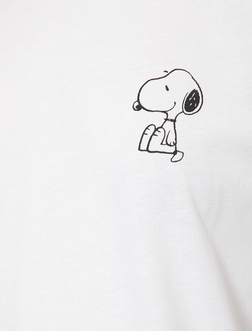   Snoopy Baskılı Bisiklet Yaka Kısa Kollu Lisanslı Tişört