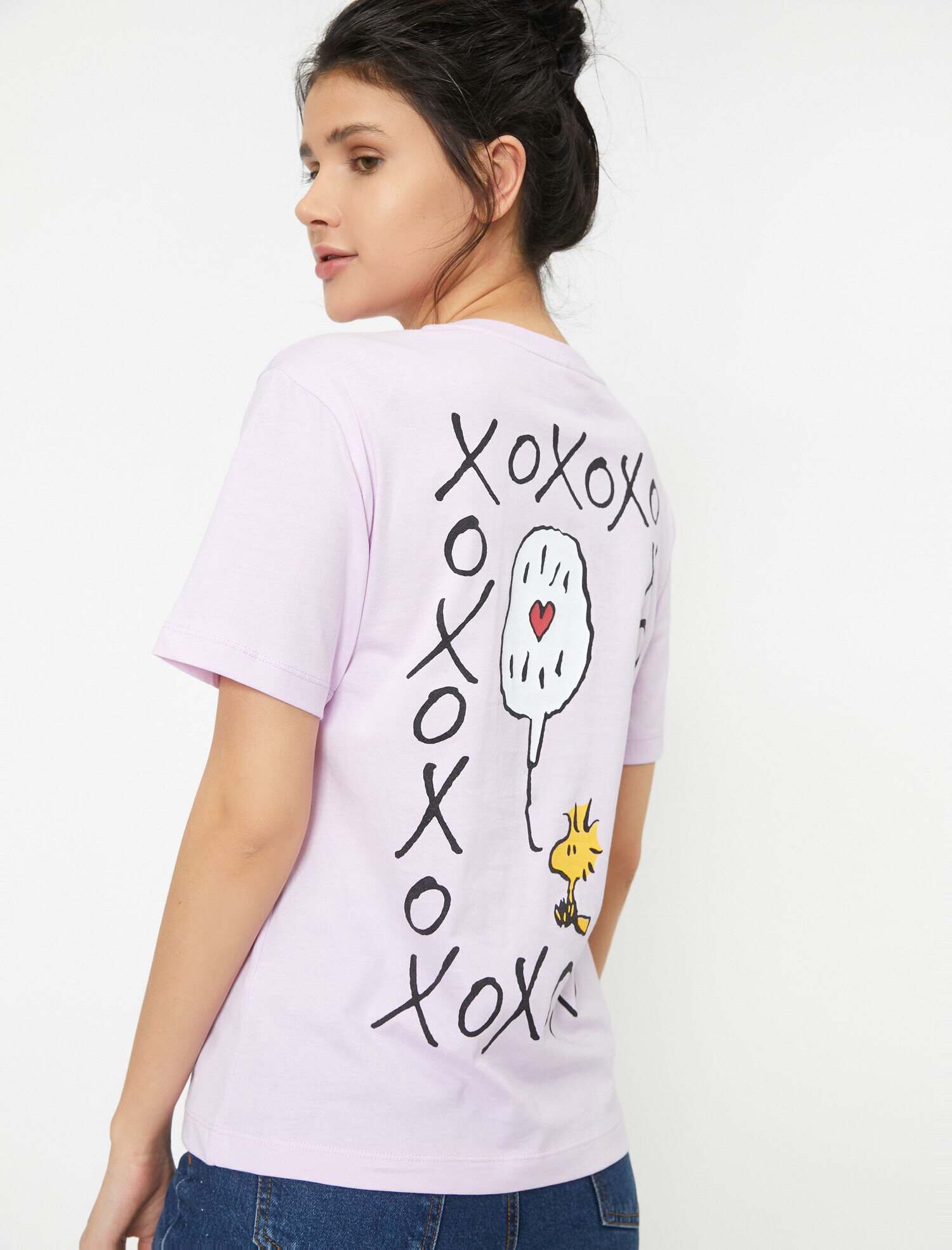   Bisiklet Yaka Kısa Kollu Yazılı Baskılı Tişört