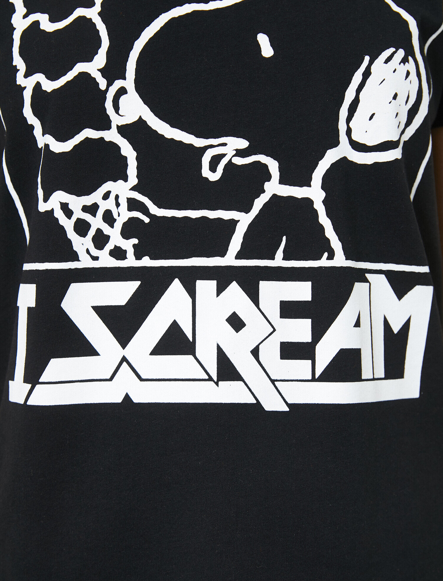   Snoopy Baskılı Bisiklet Yaka Lisanslı Tişört