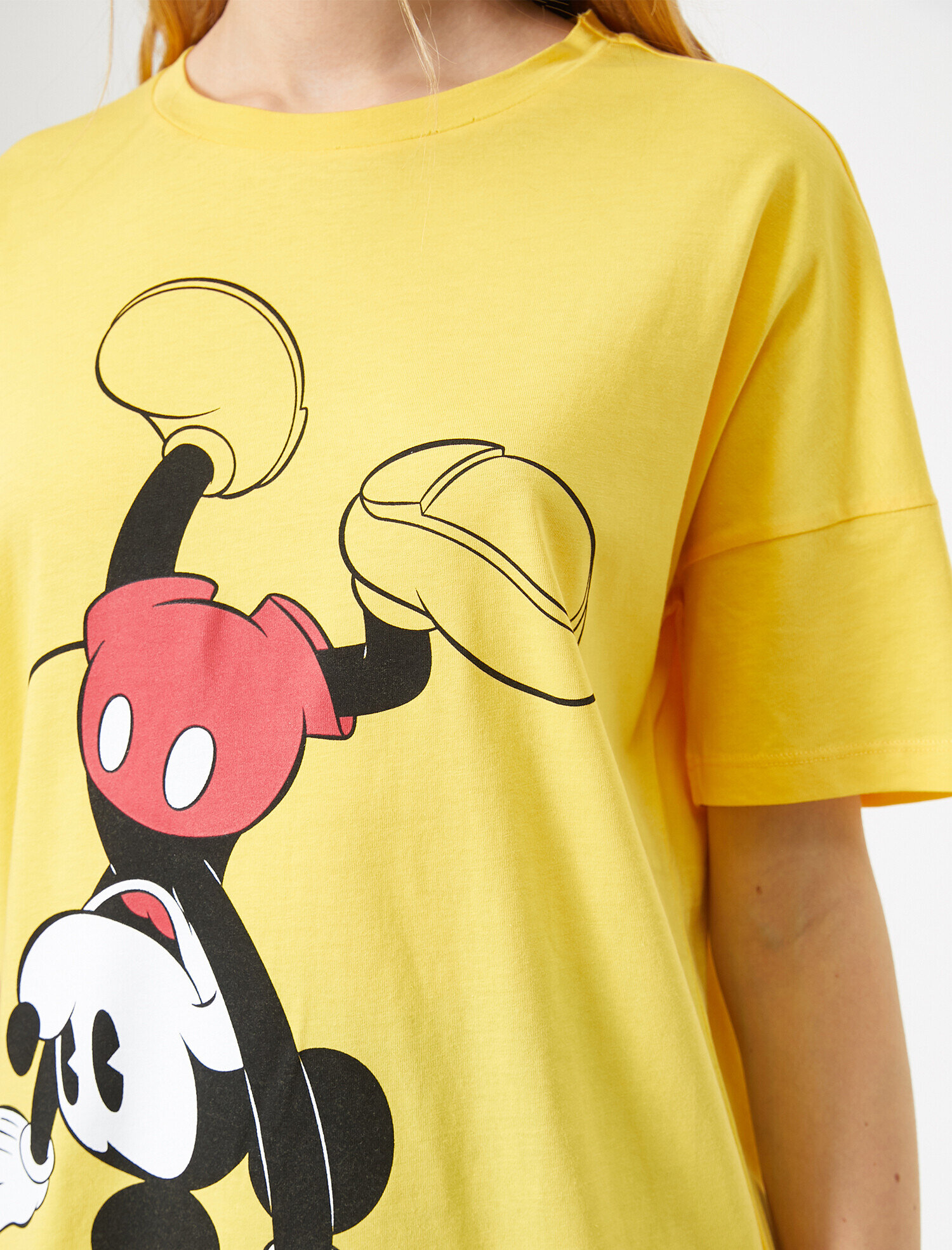   Mickey Mouse Baskılı Oversize Lisanslı Tişört