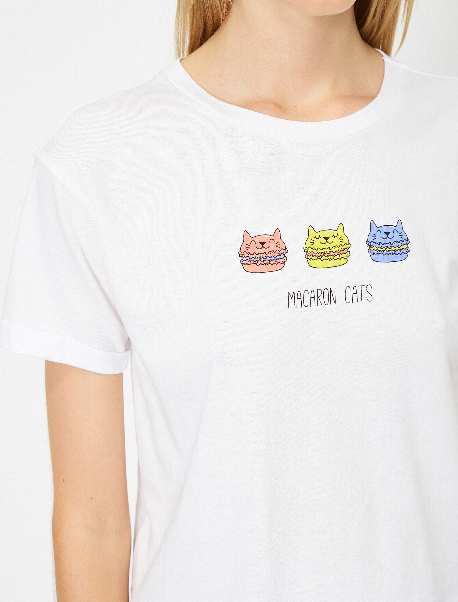   Bisiklet Yaka Kısa Kollu Baskılı Tişört