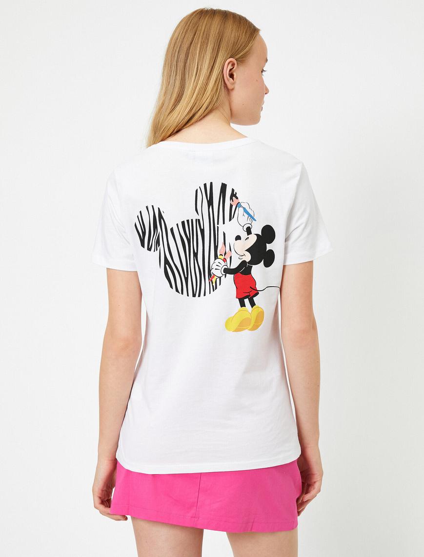   Mickey Mouse Lisanslı Yazılı Baskılı Tişört