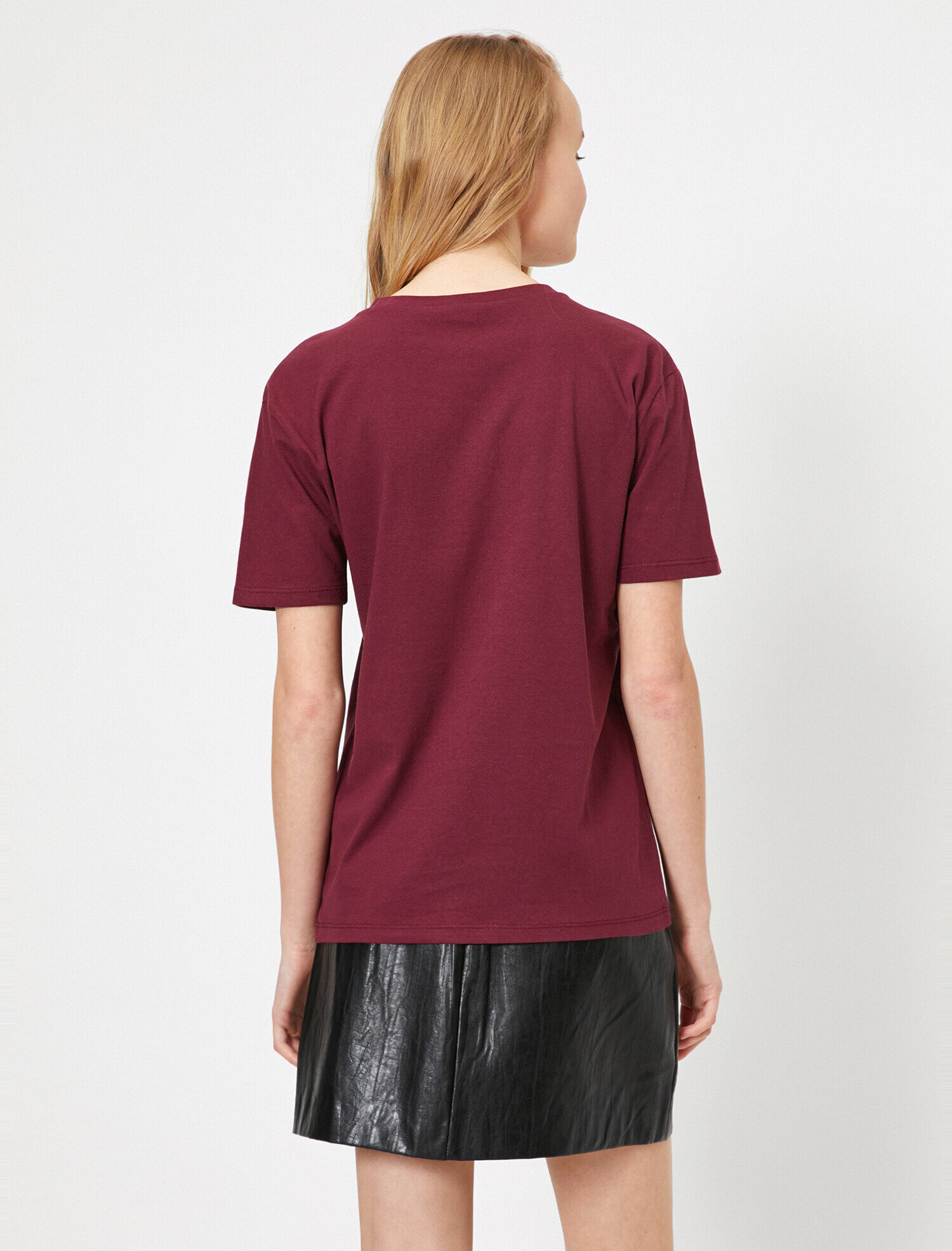   Bisiklet Yaka Baskılı Kısa Kol Tişört