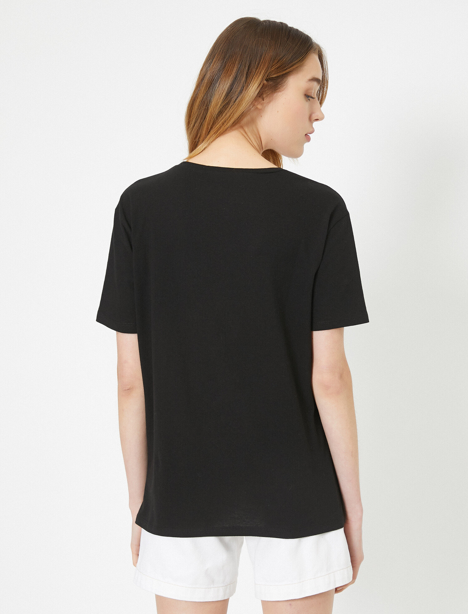   Bisiklet Yaka Kısa Kollu Pamuklu Tişört