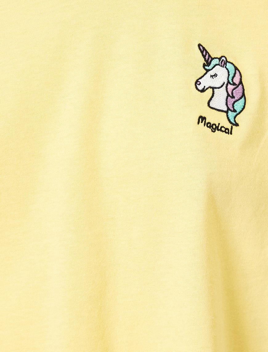   Unicorn Baskılı Kısa Kollu Tişört