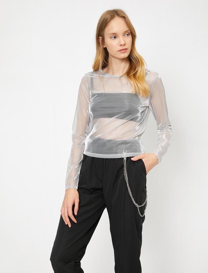  Uzun Kollu Tişört Bisiklet Yaka