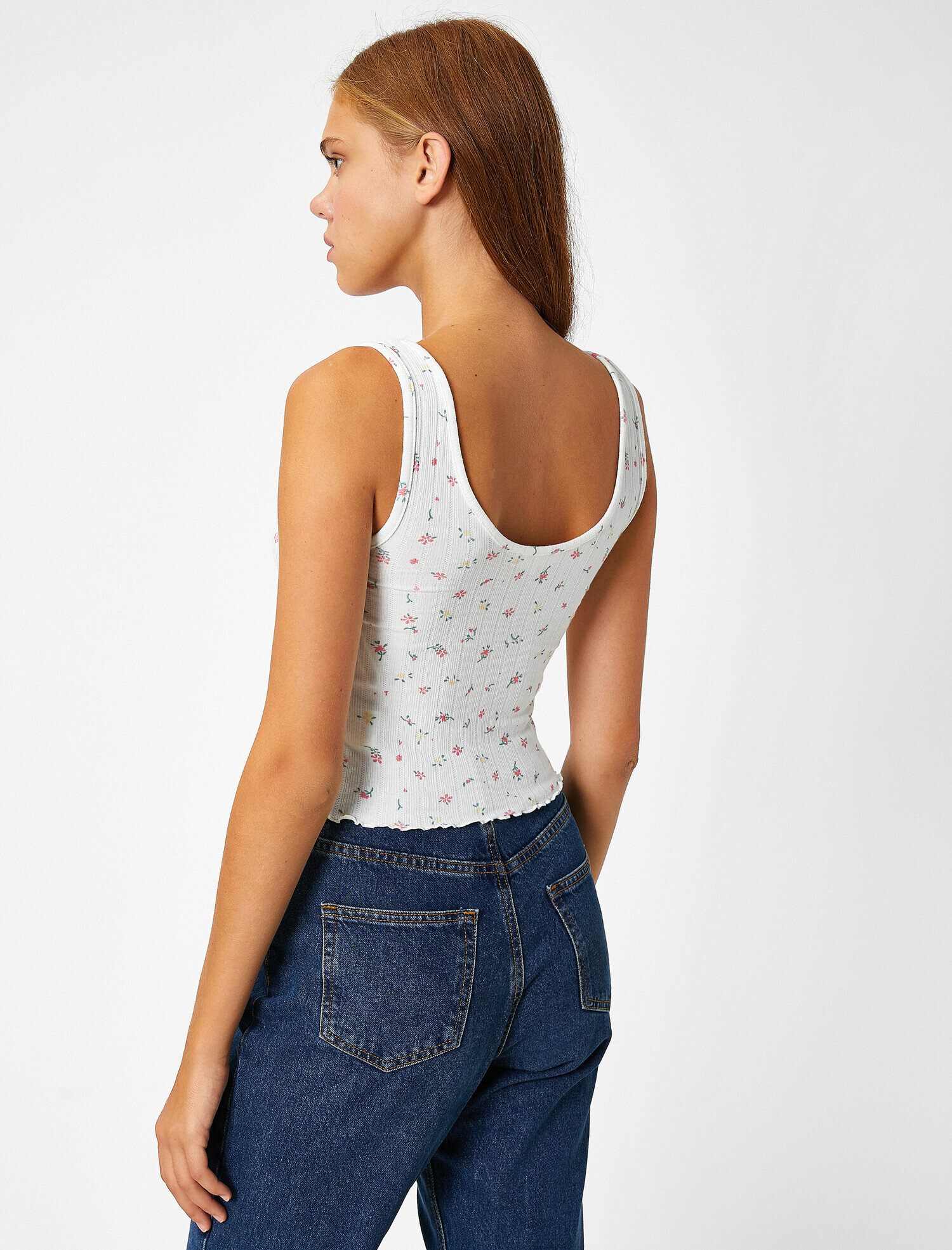   Askılı Çiçekli Crop Atlet