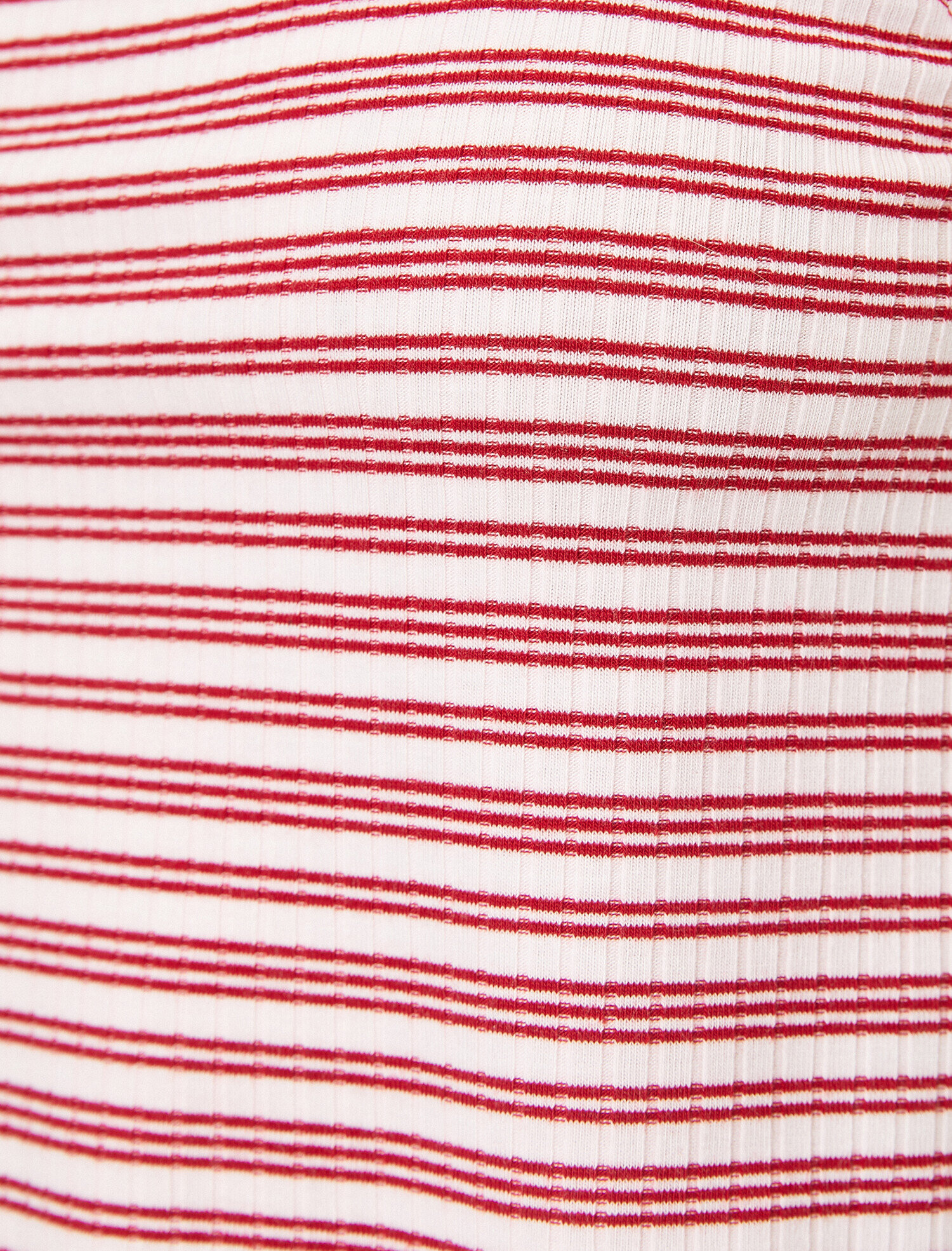   Askıları Fırfırlı Çizgili Crop Atlet