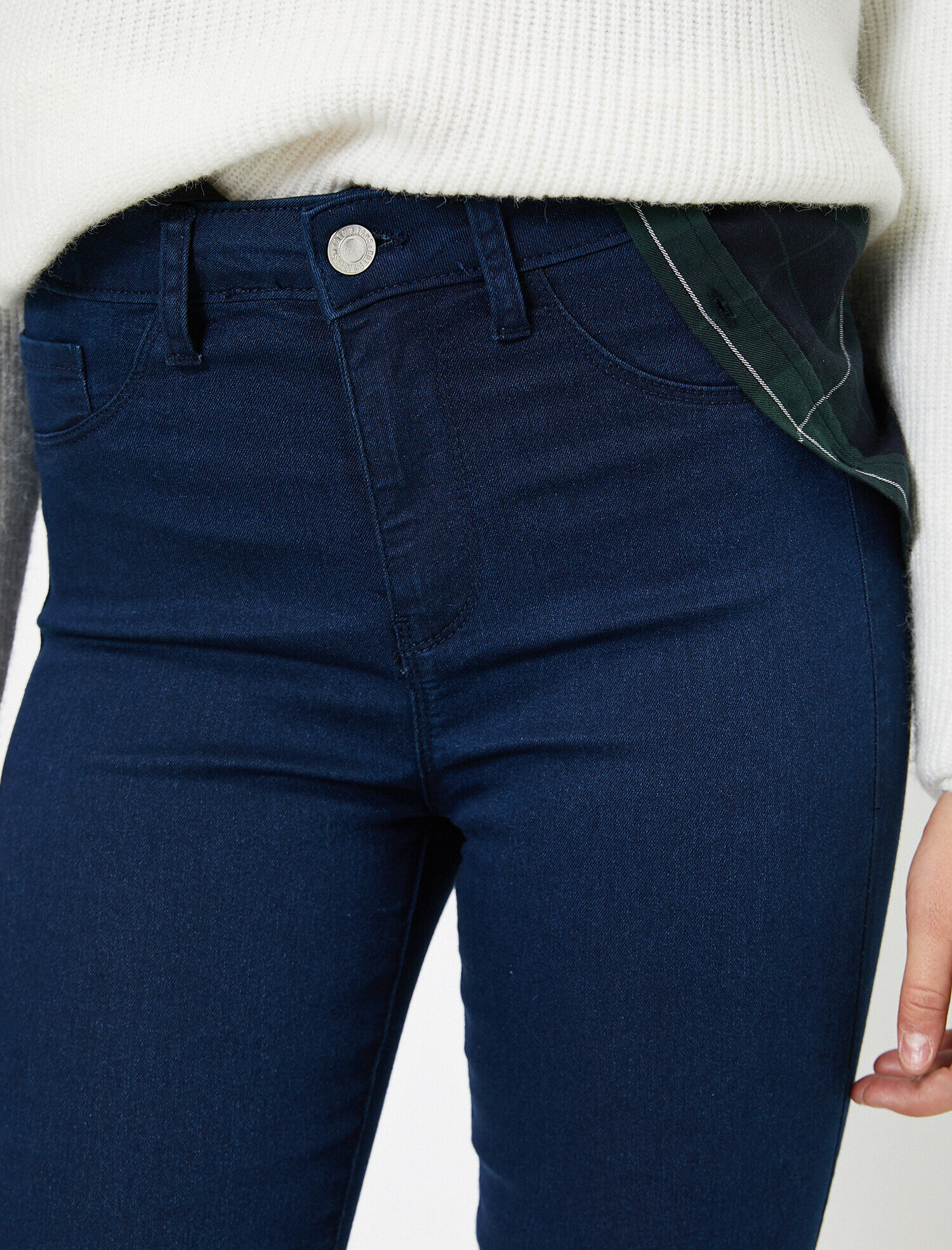   Yüksek Bel Dar Kesim Dar Paça Kot Pantolon