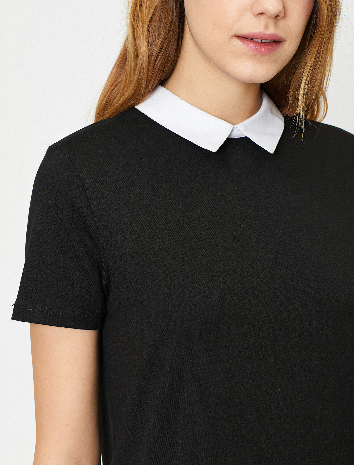   Gömlek Yaka Kısa Kollu Mini Elbise