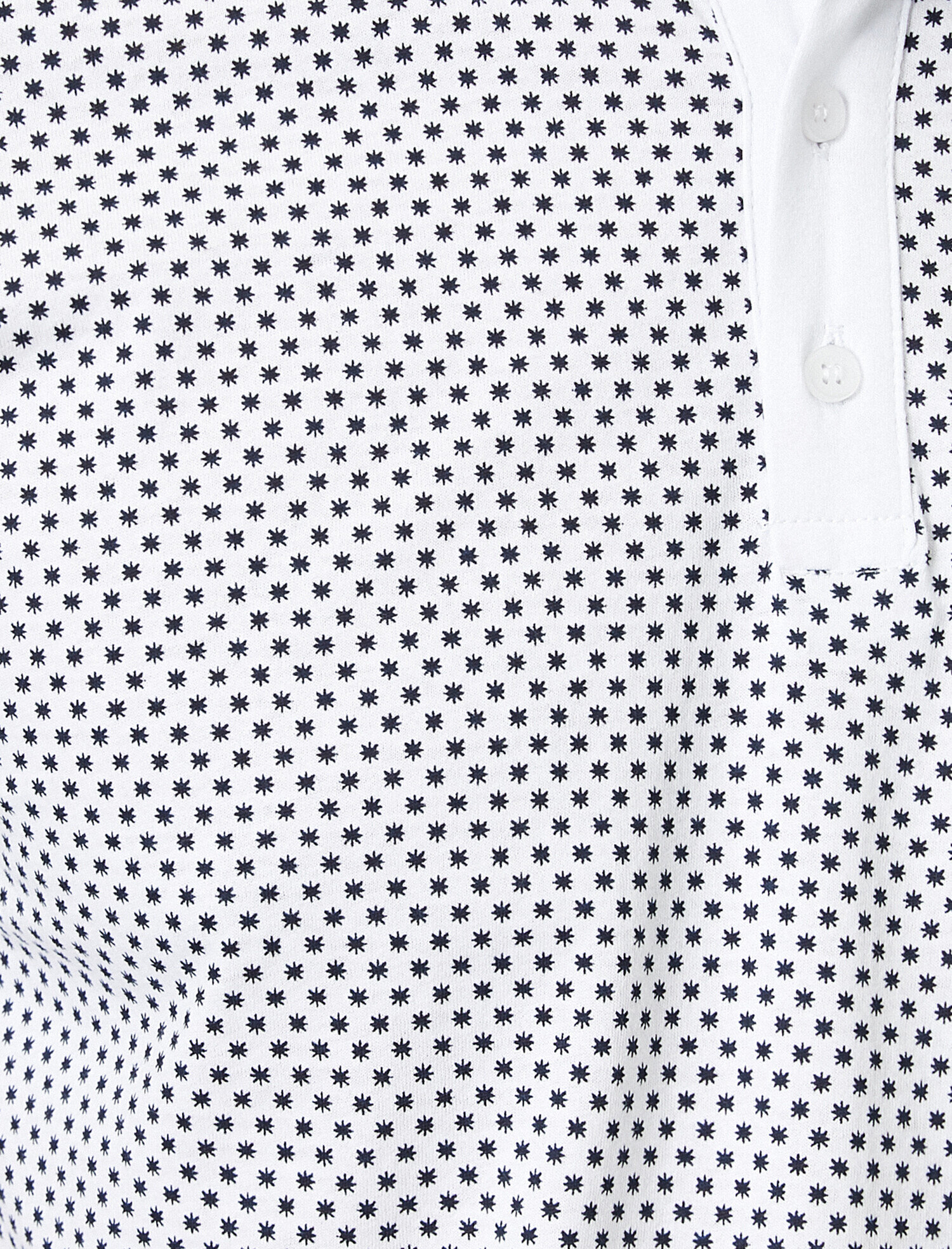 Polo Yaka Geometrik Desenli Slim Fit Tişört