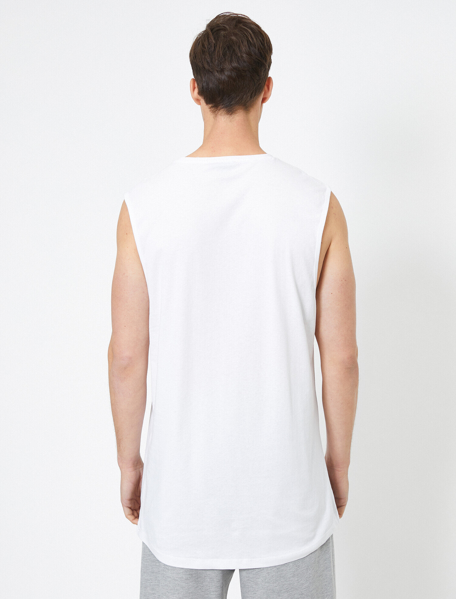   Pamuklu Bisiklet Yaka Baskılı Atlet