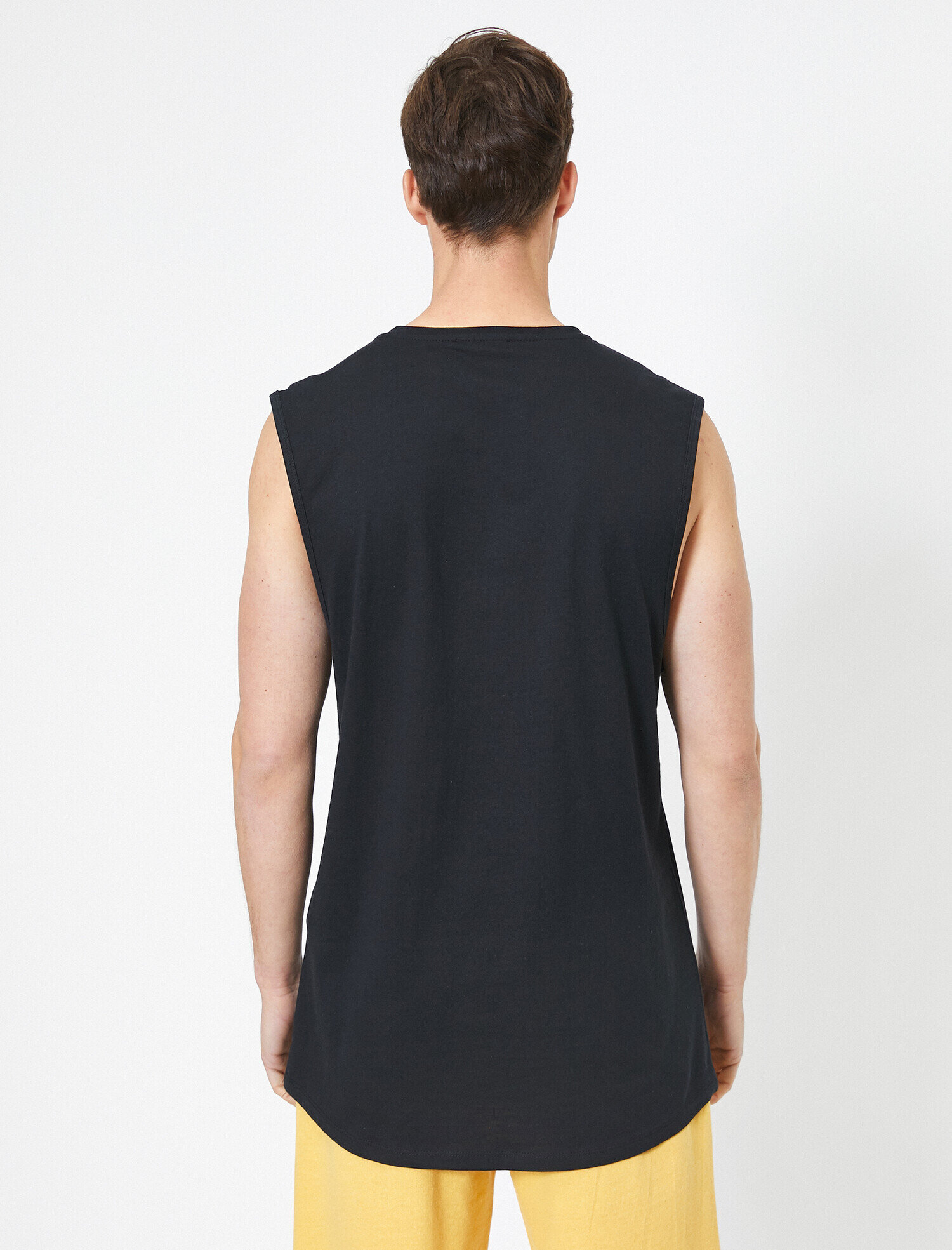   Pamuklu Bisiklet Yaka Baskılı Atlet