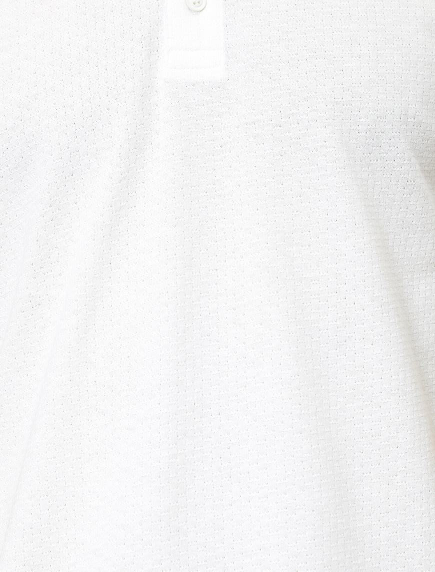   Polo Yaka Dokulu Kumaş Slim Fit Basic Tişört