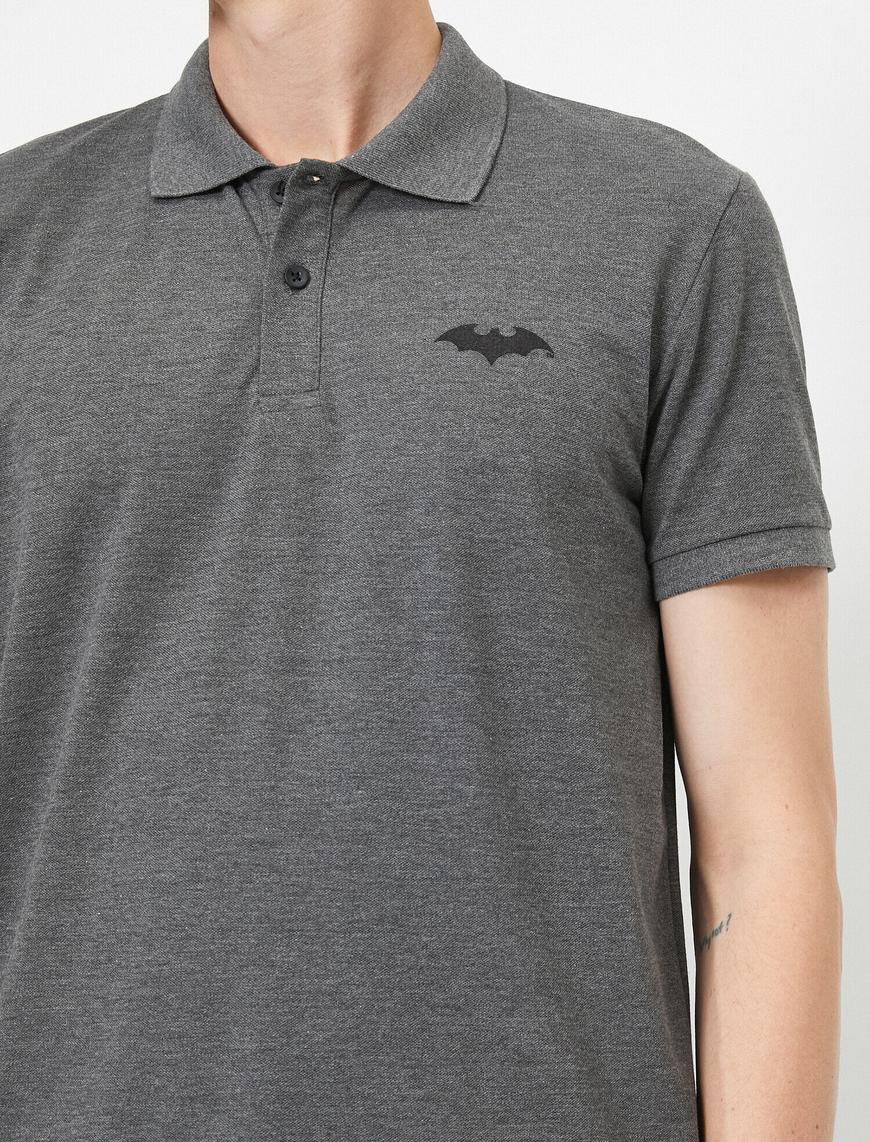  Batman Lisanslı Baskılı Pike Kumaş Slim Fit Polo Yaka Tişört