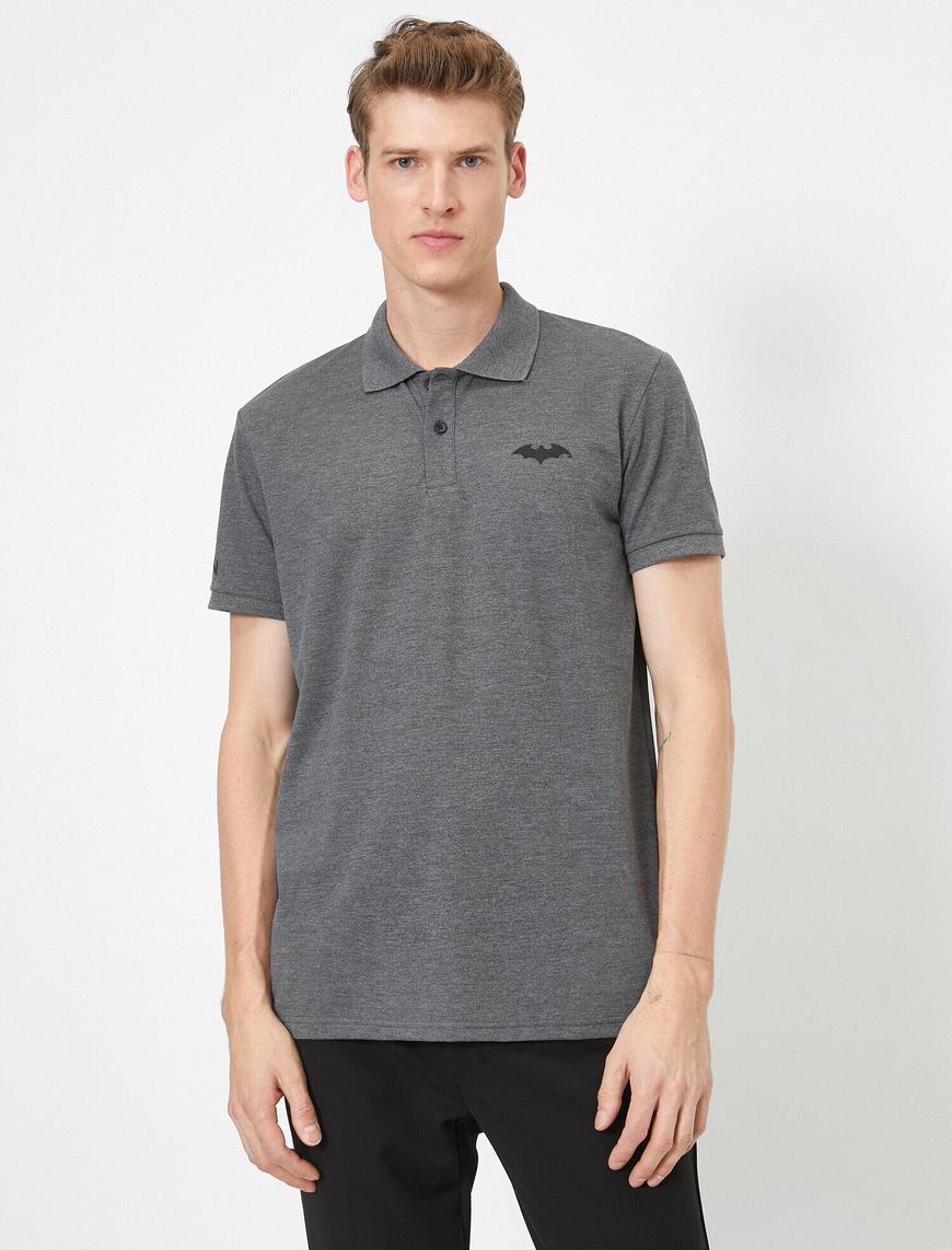  Batman Lisanslı Baskılı Pike Kumaş Slim Fit Polo Yaka Tişört